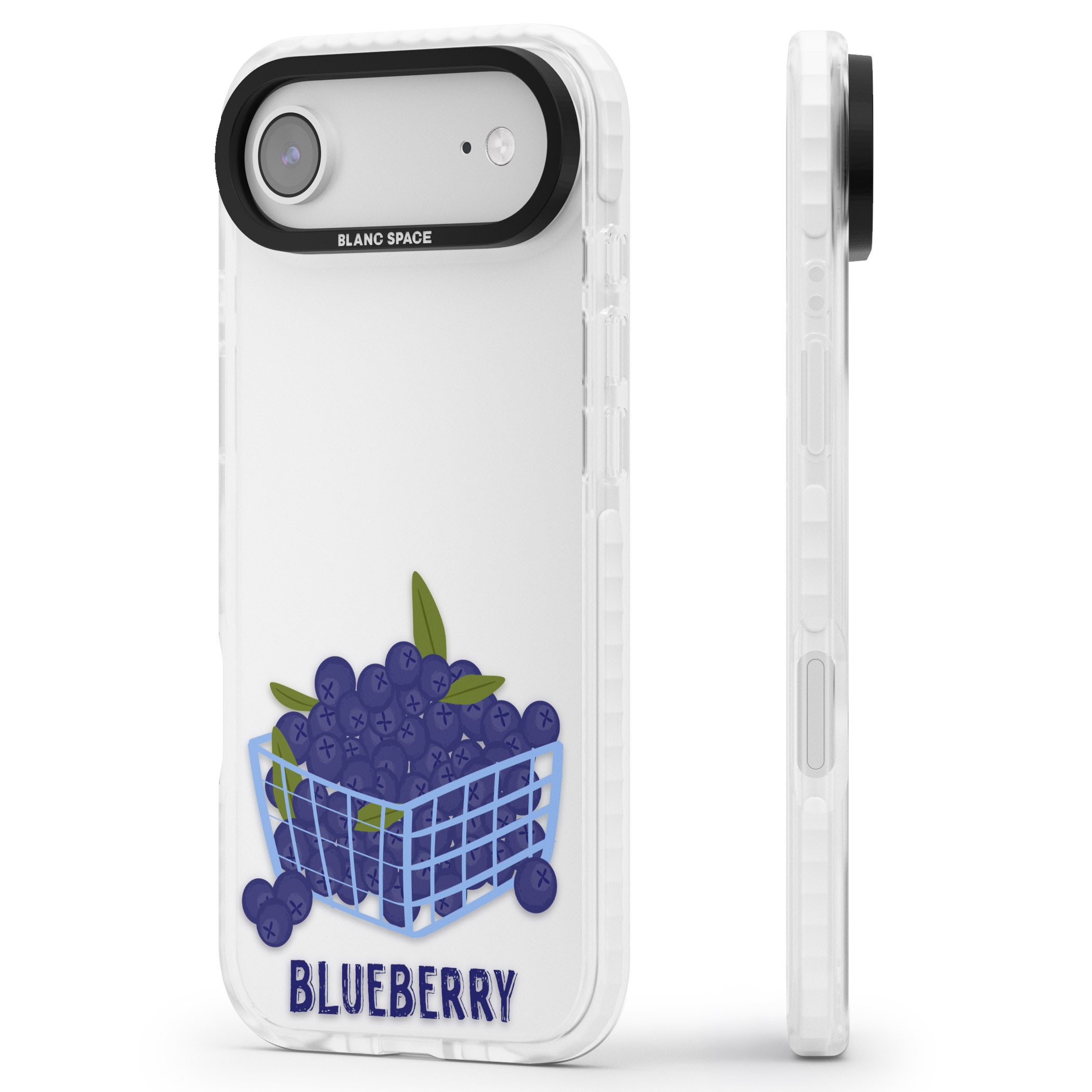 Blueberry Basket iPhone 17 Air Impact Clear Phone Case Side Profile