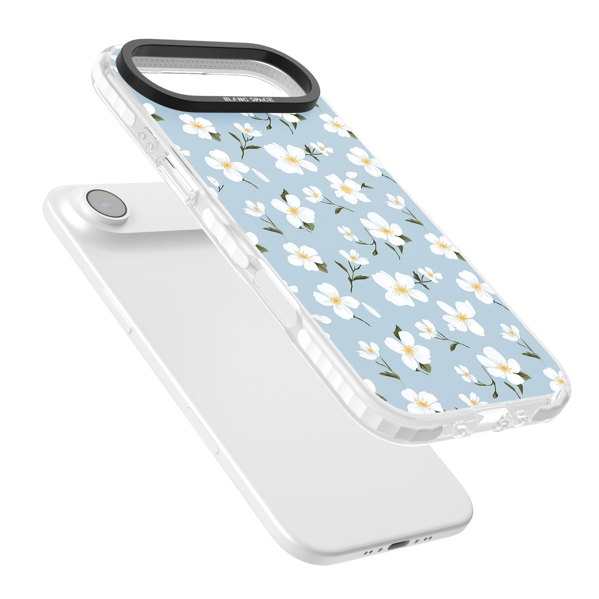 Soft White Blossoms iPhone 17 Air Impact Clear Phone Case Colours