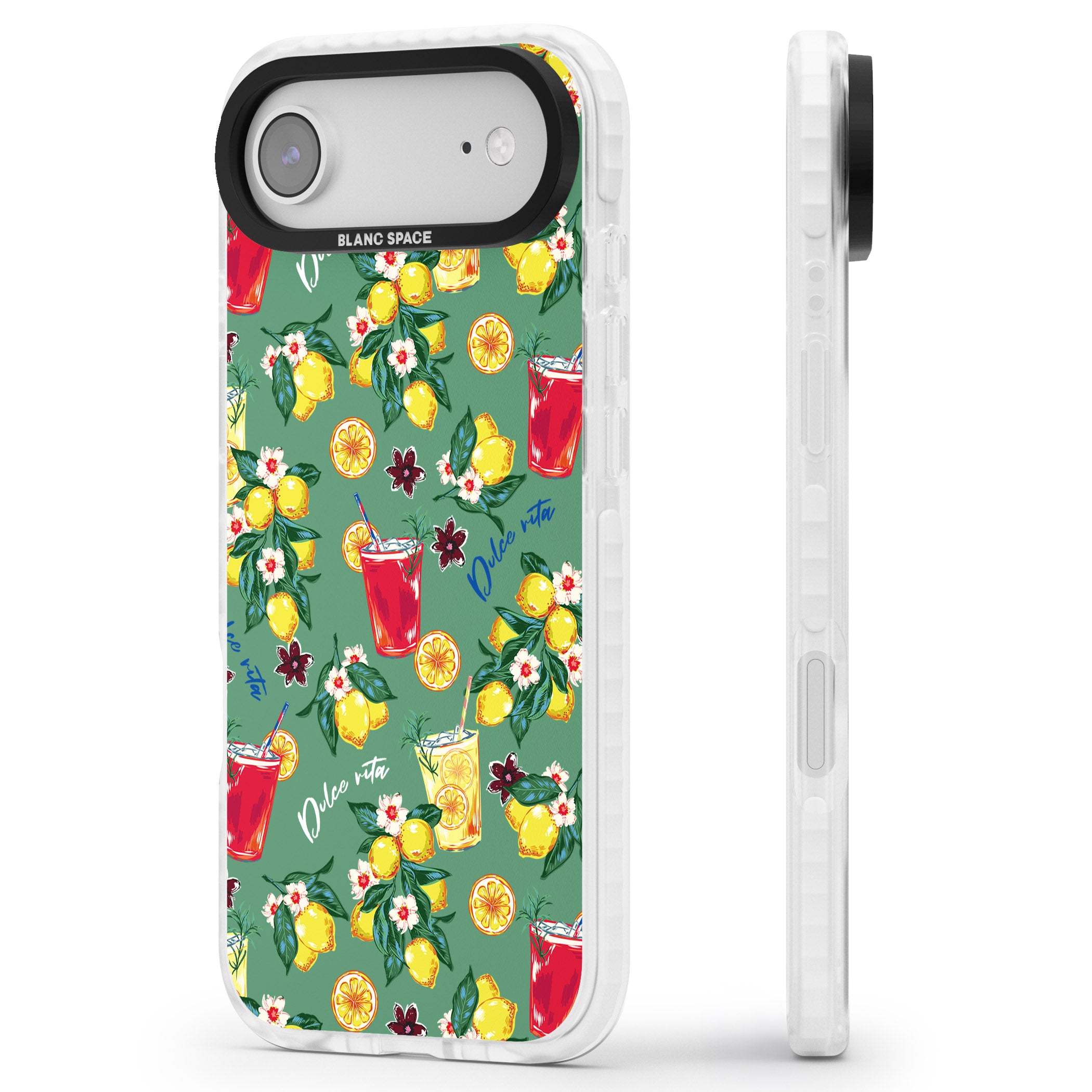 Lemon Cocktails iPhone 17 Air Impact Clear Phone Case Side Profile