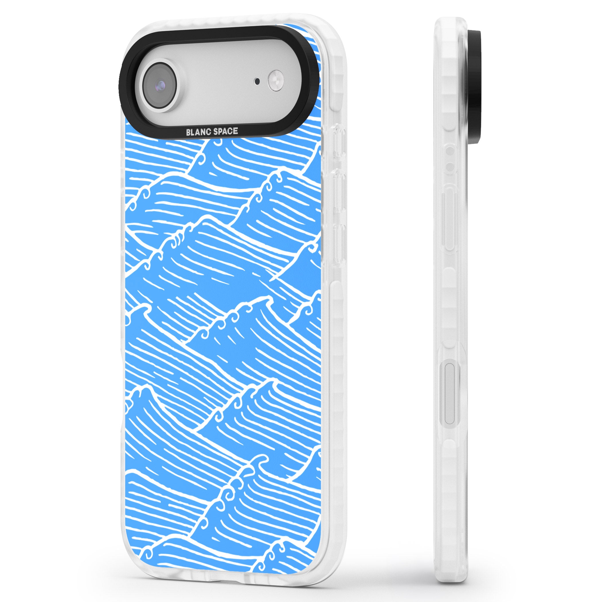 Waves Pattern iPhone 17 Air Impact Clear Phone Case Side Profile