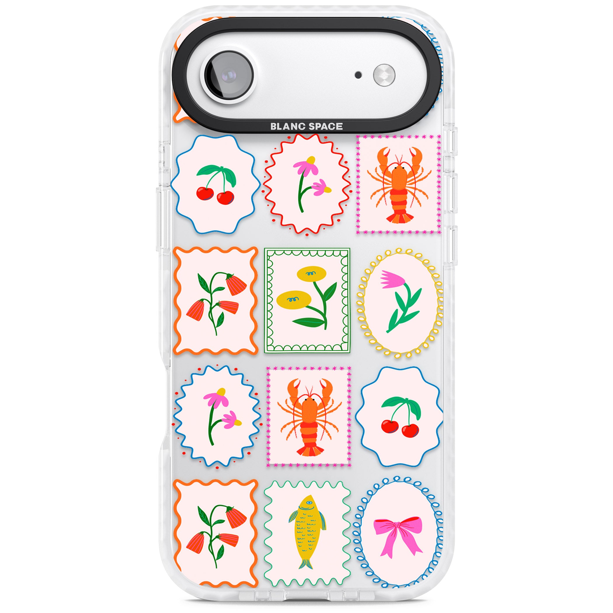 Floral Seafood Stamps iPhone 17 Air Impact Clear Phone Case