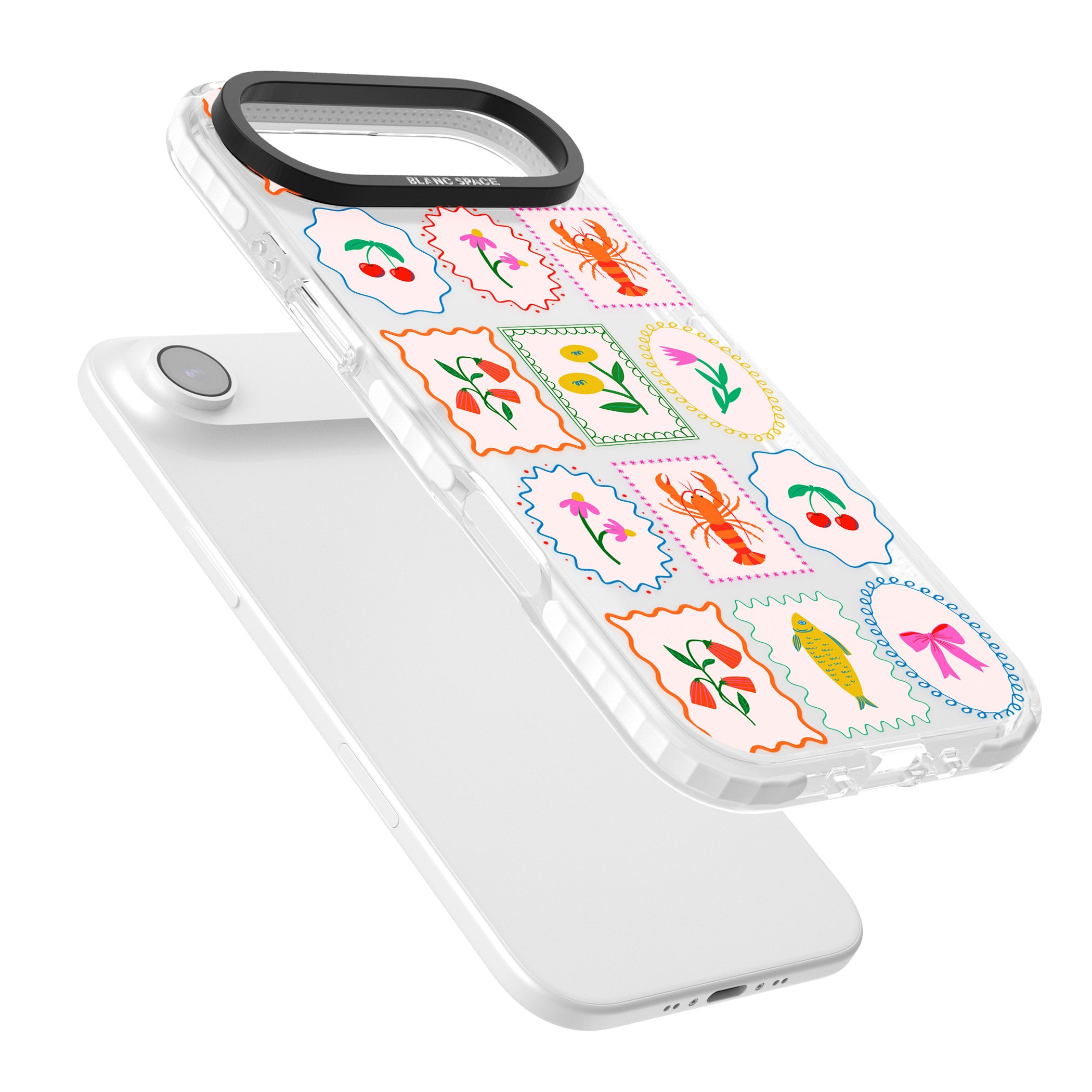 Floral Seafood Stamps iPhone 17 Air Impact Clear Phone Case Colours