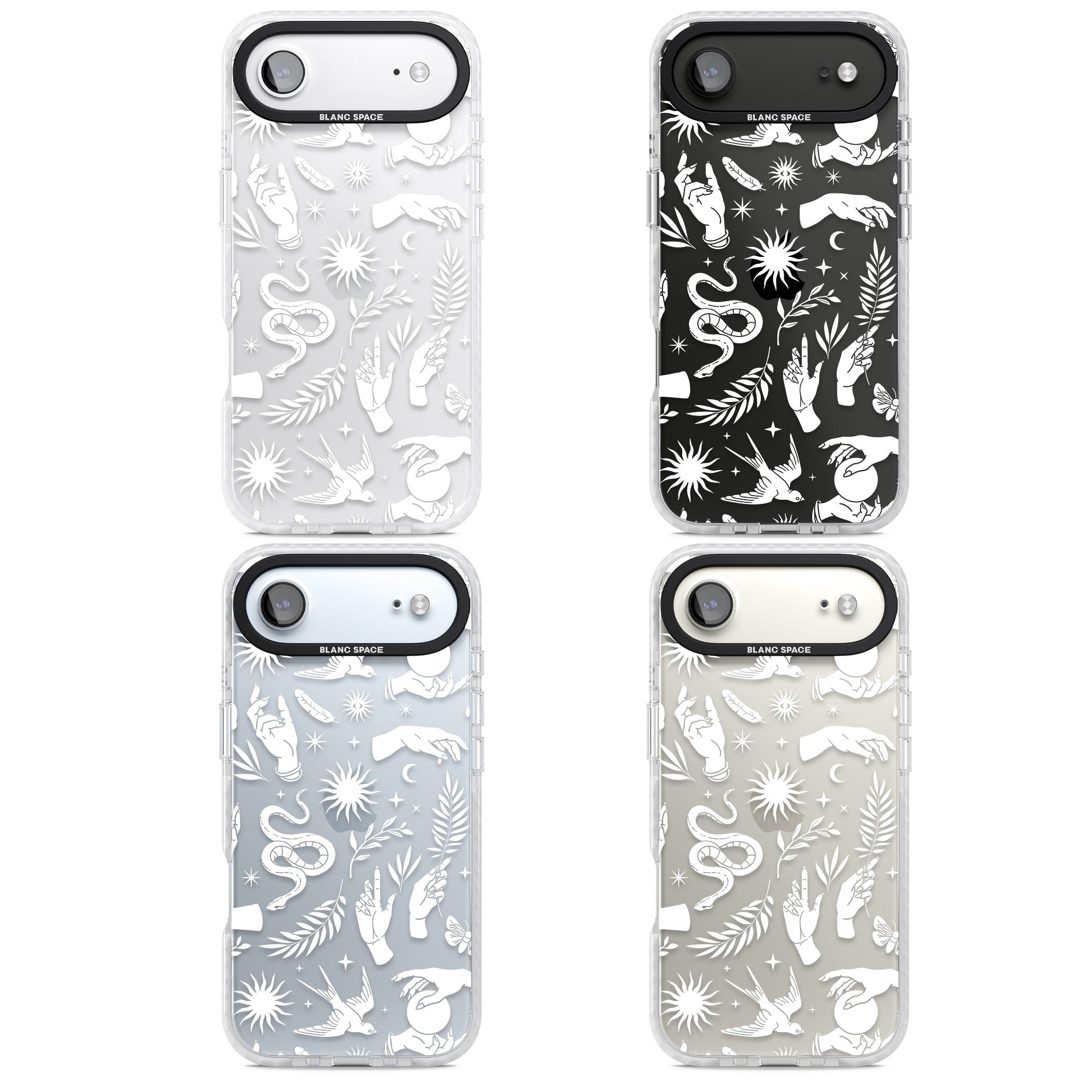 Celestial Pattern (White) iPhone 17 Air Impact Clear Phone Case APT Impact Protection