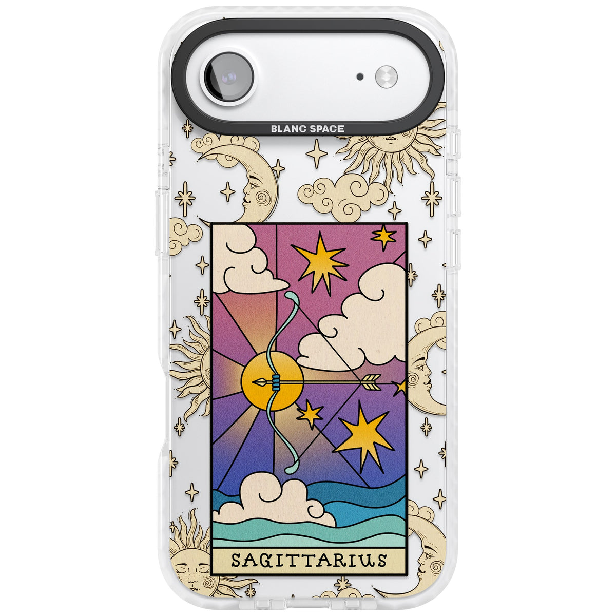 Celestial Zodiac Sagittarius iPhone Air Impact Clear Phone Case front