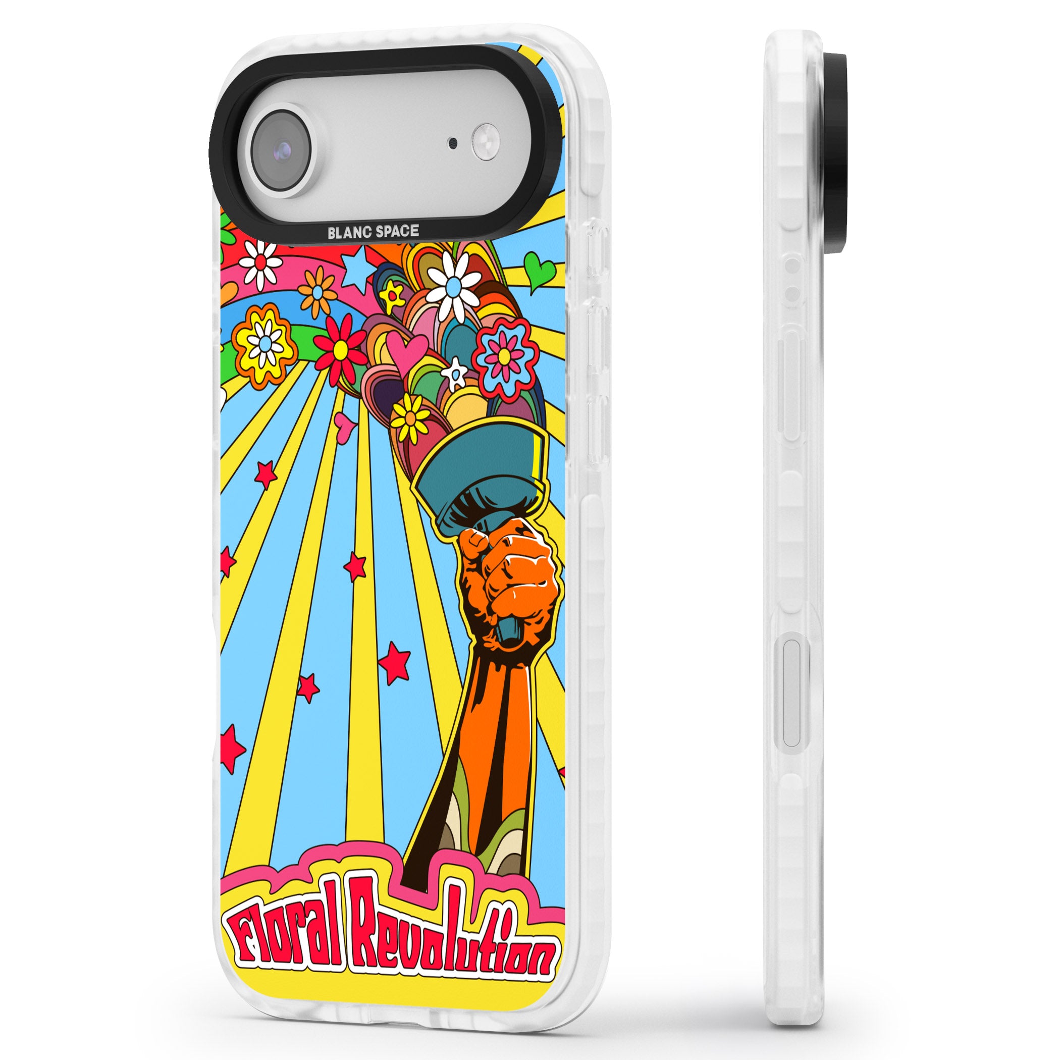 Floral Revolution iPhone 17 Air Impact Clear Phone Case Side Profile