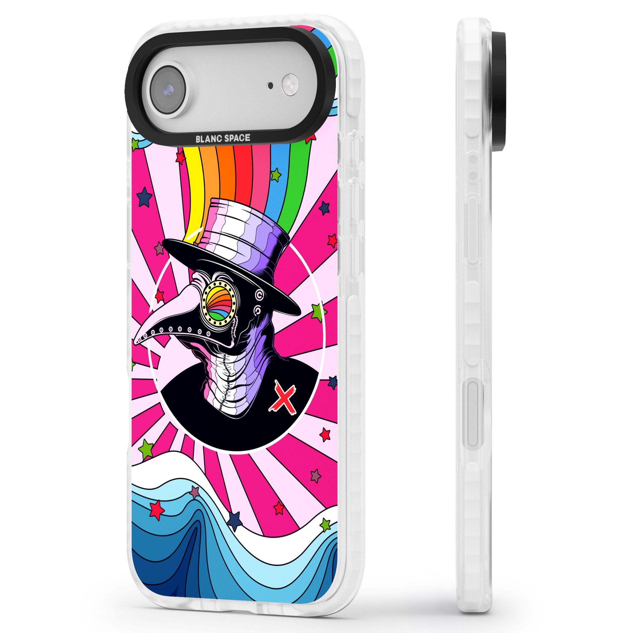 Plague Doctor Passion iPhone 17 Air Impact Clear Phone Case Side Profile