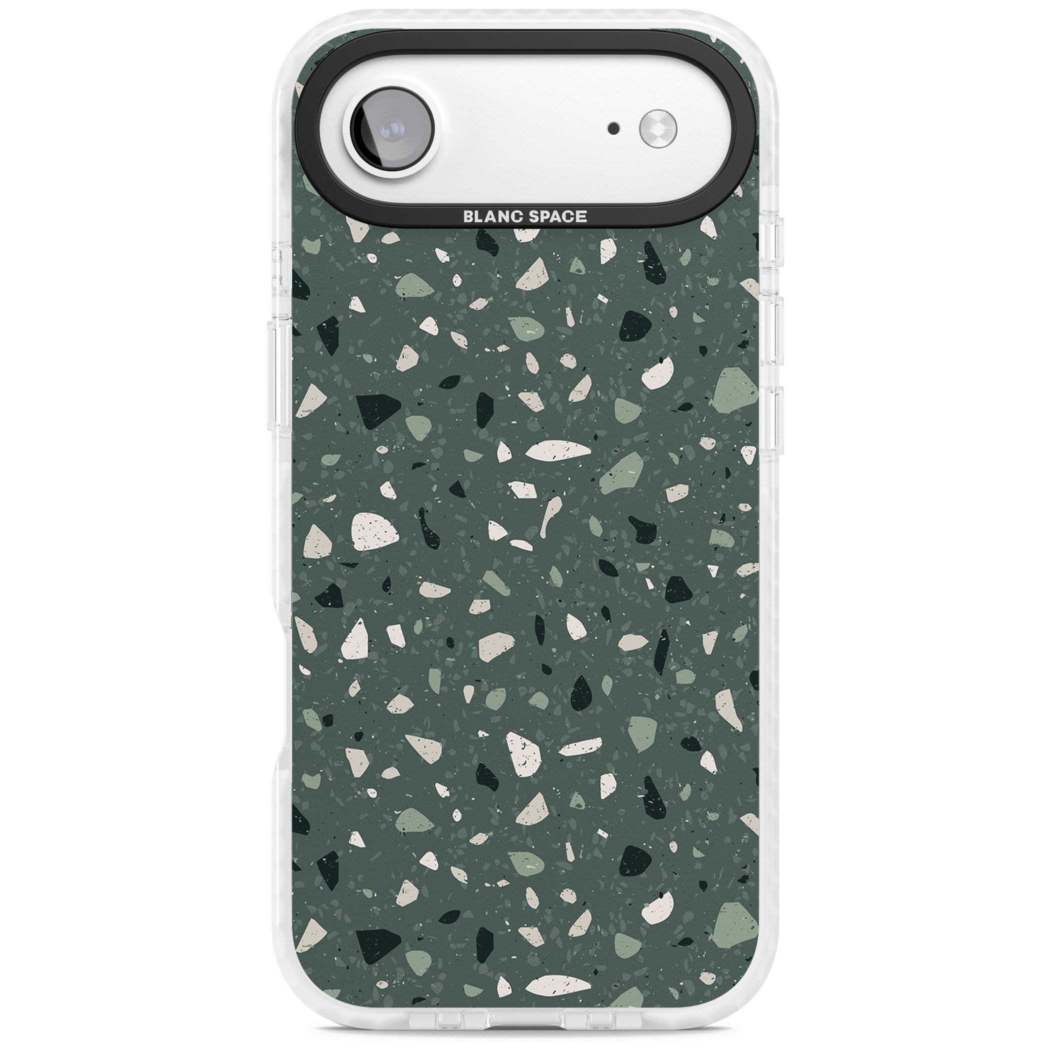 Green & Cream Terrazzo Pattern iPhone 17 Air Impact Clear Phone Case
