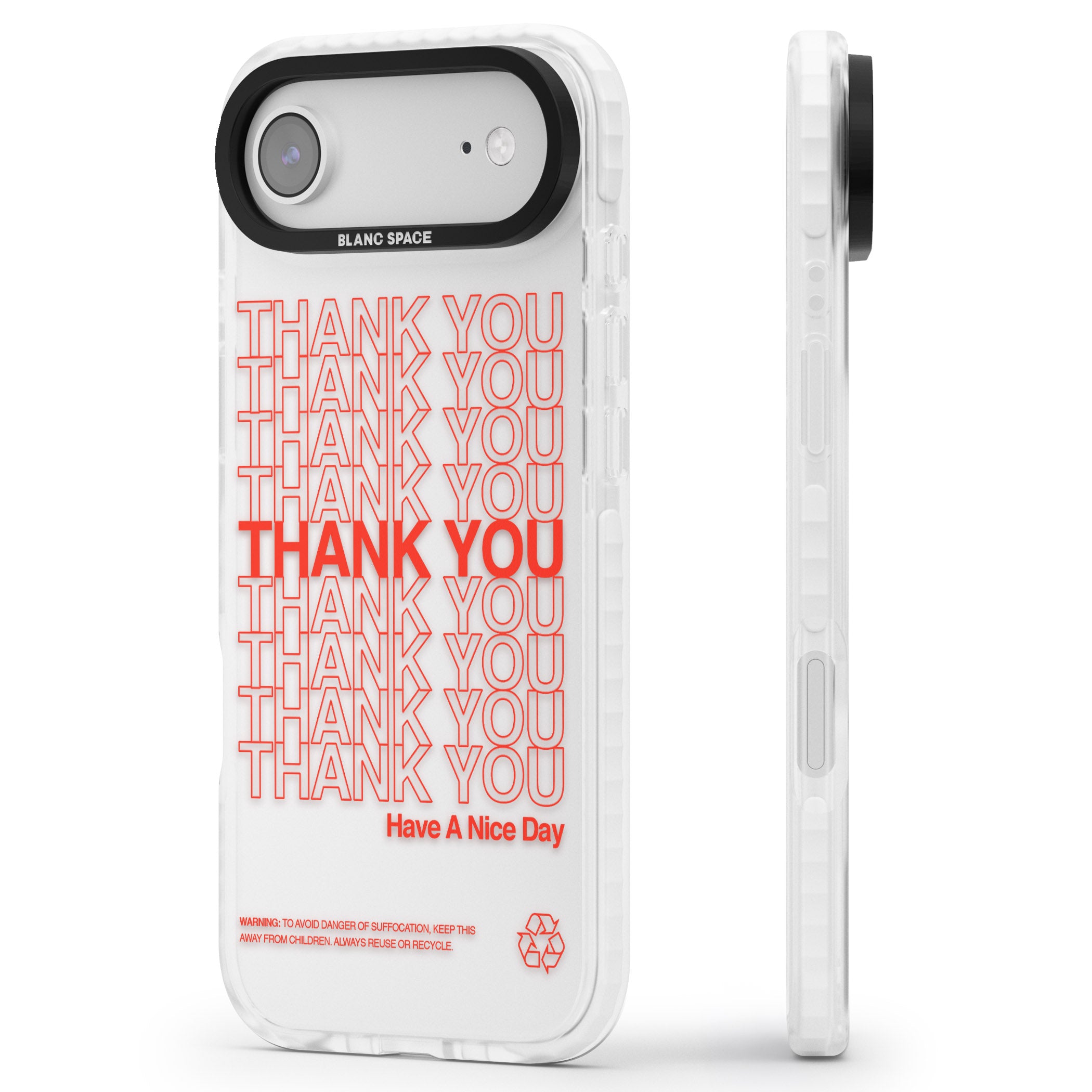 Thank You Have A Nice Day iPhone 17 Air Impact Clear Phone Case Side Profile