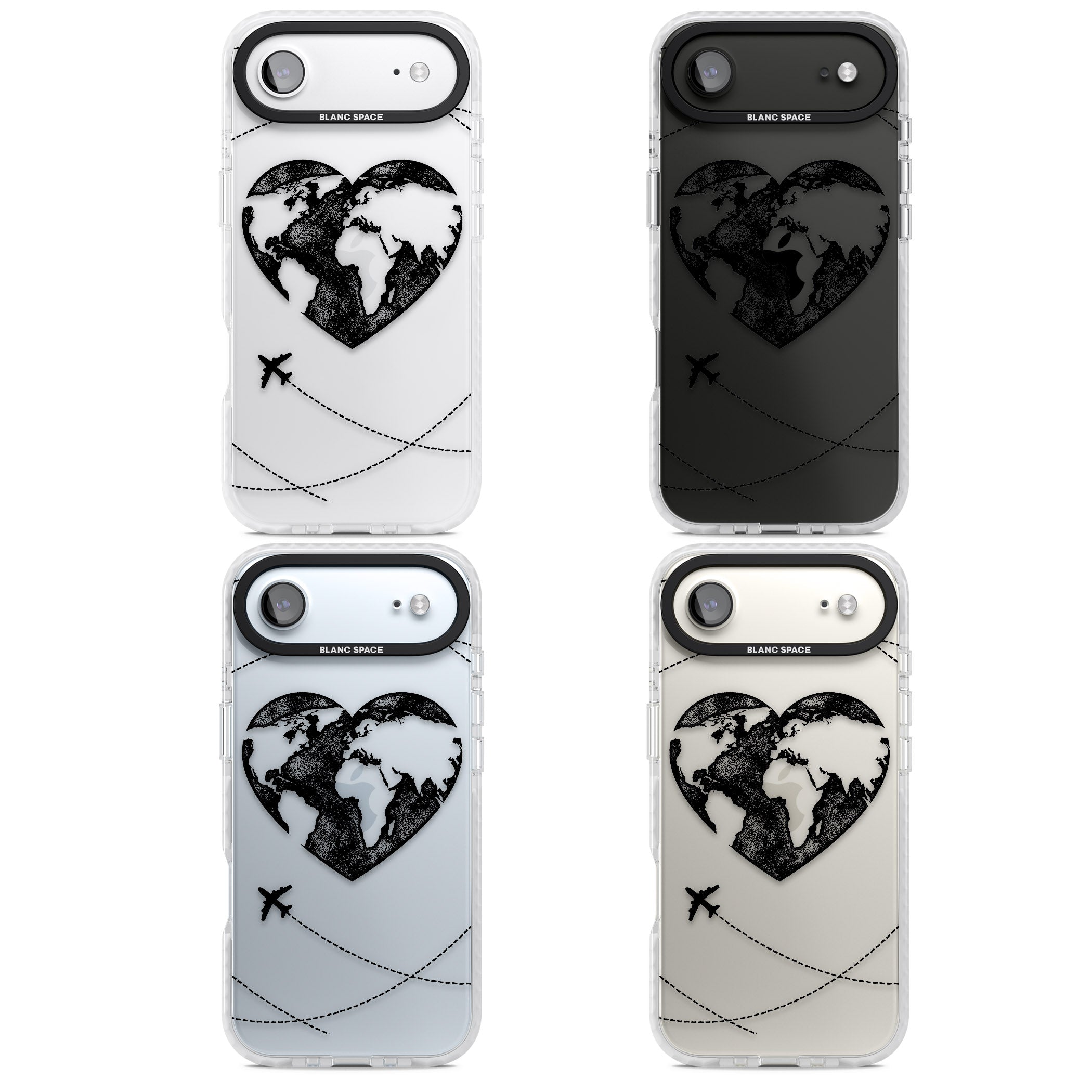 Globe Heart iPhone 17 Air Impact Clear Phone Case APT Impact Protection