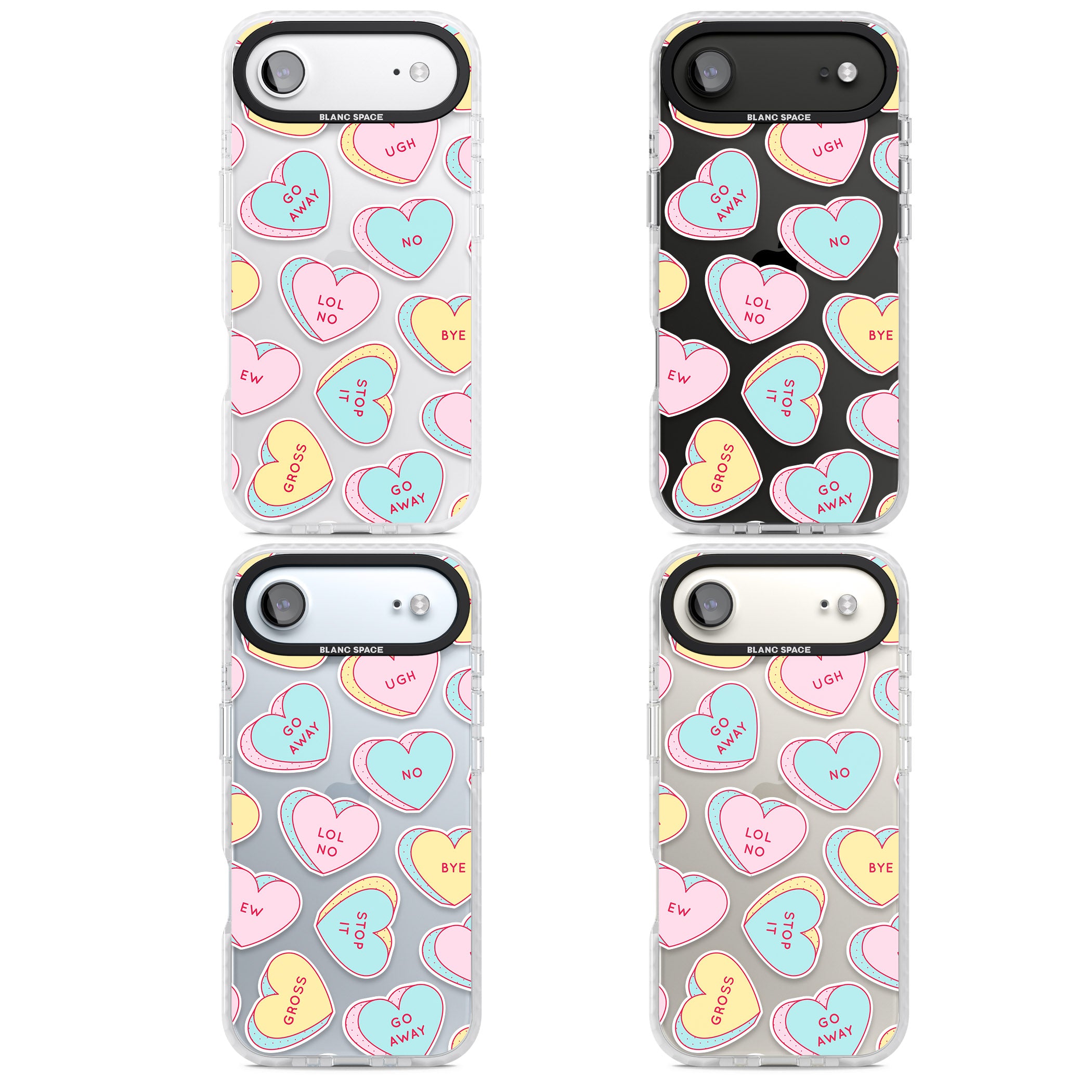 Sarcastic Love Hearts iPhone 17 Air Impact Clear Phone Case APT Impact Protection