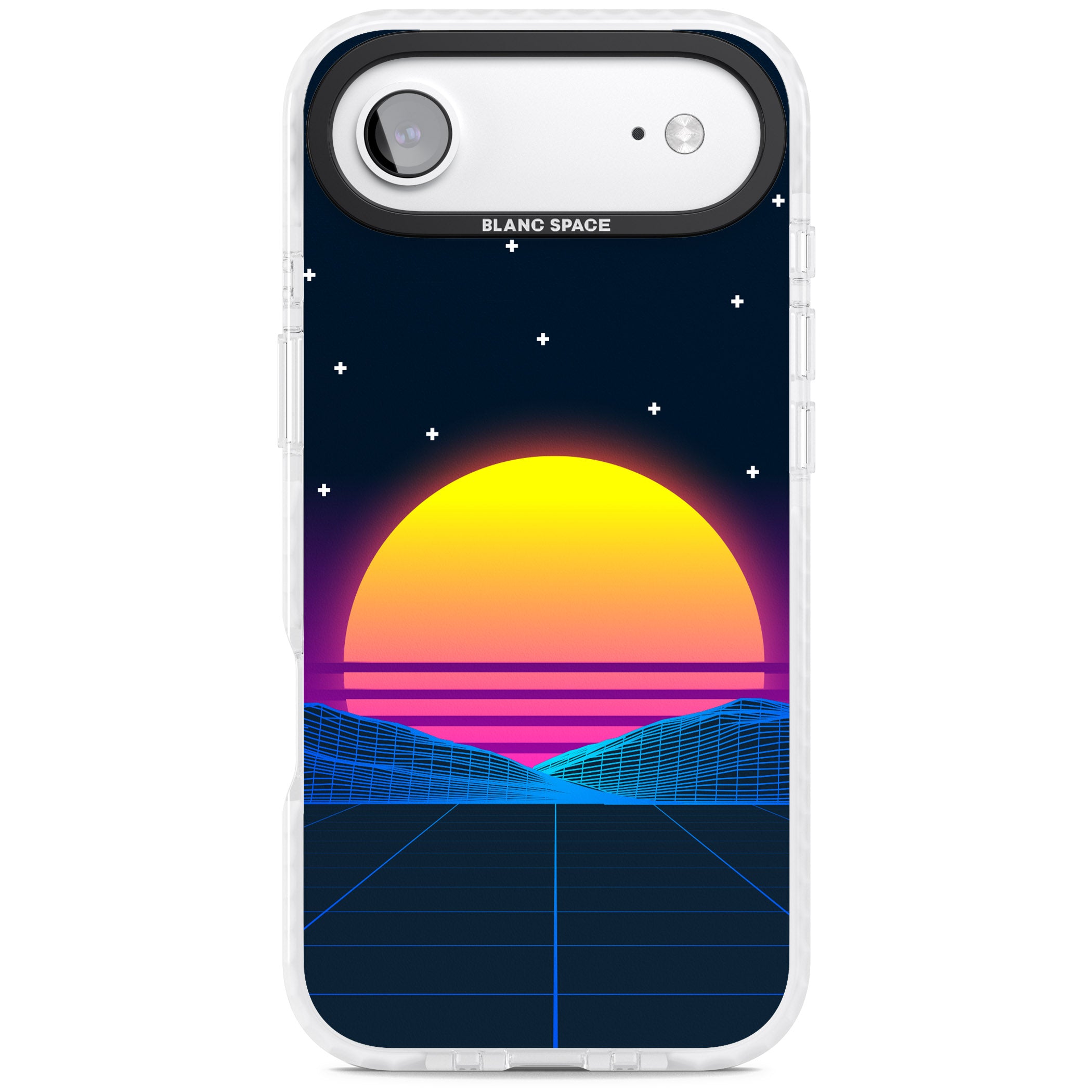 Retro Sunset Vaporwave iPhone 17 Air Impact Clear Phone Case