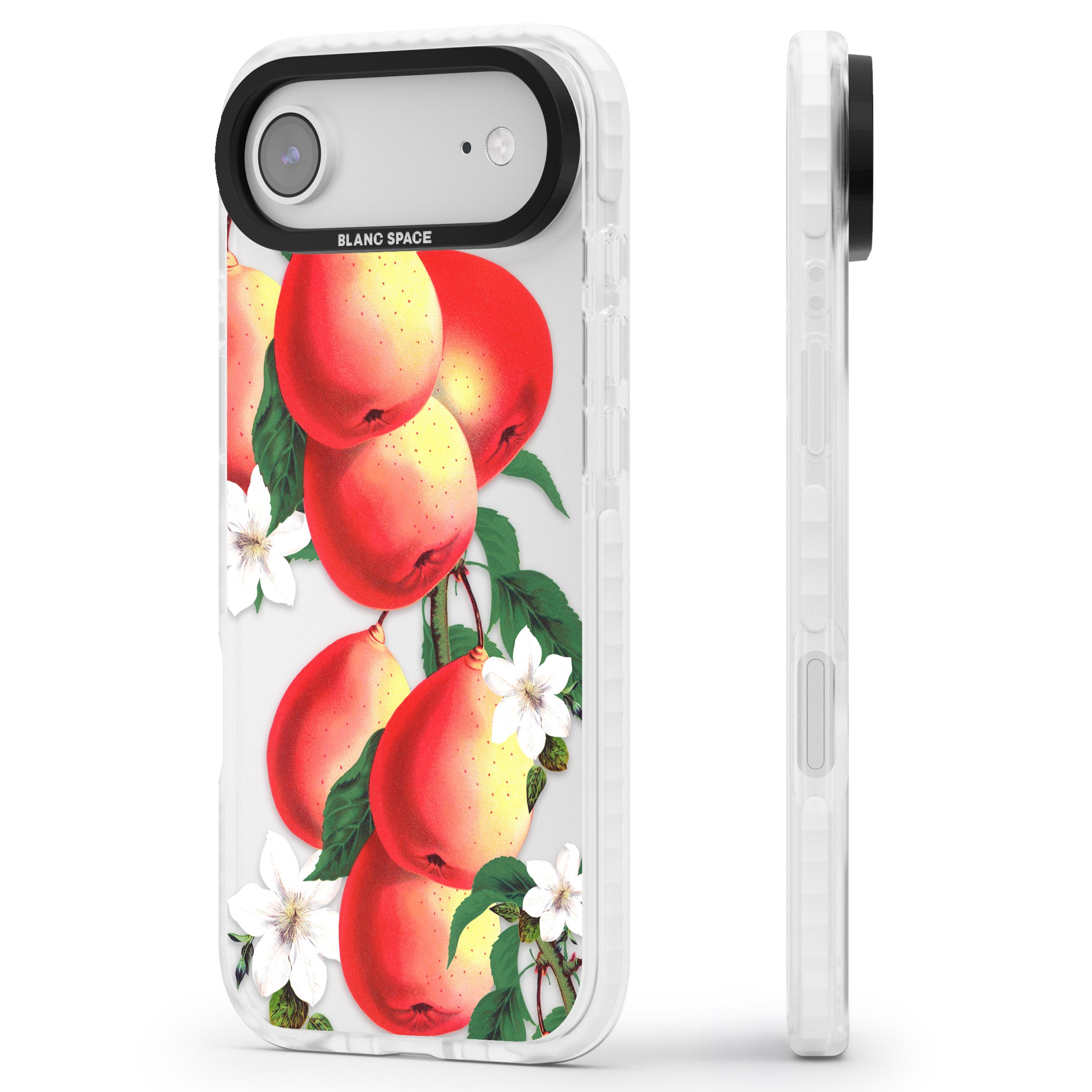 Vintage Painted Peaches iPhone 17 Air Impact Clear Phone Case Side Profile