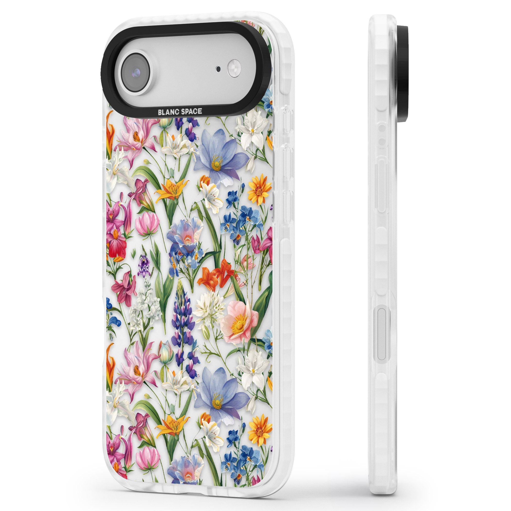 Vintage Wildflowers iPhone 17 Air Impact Clear Phone Case Side Profile