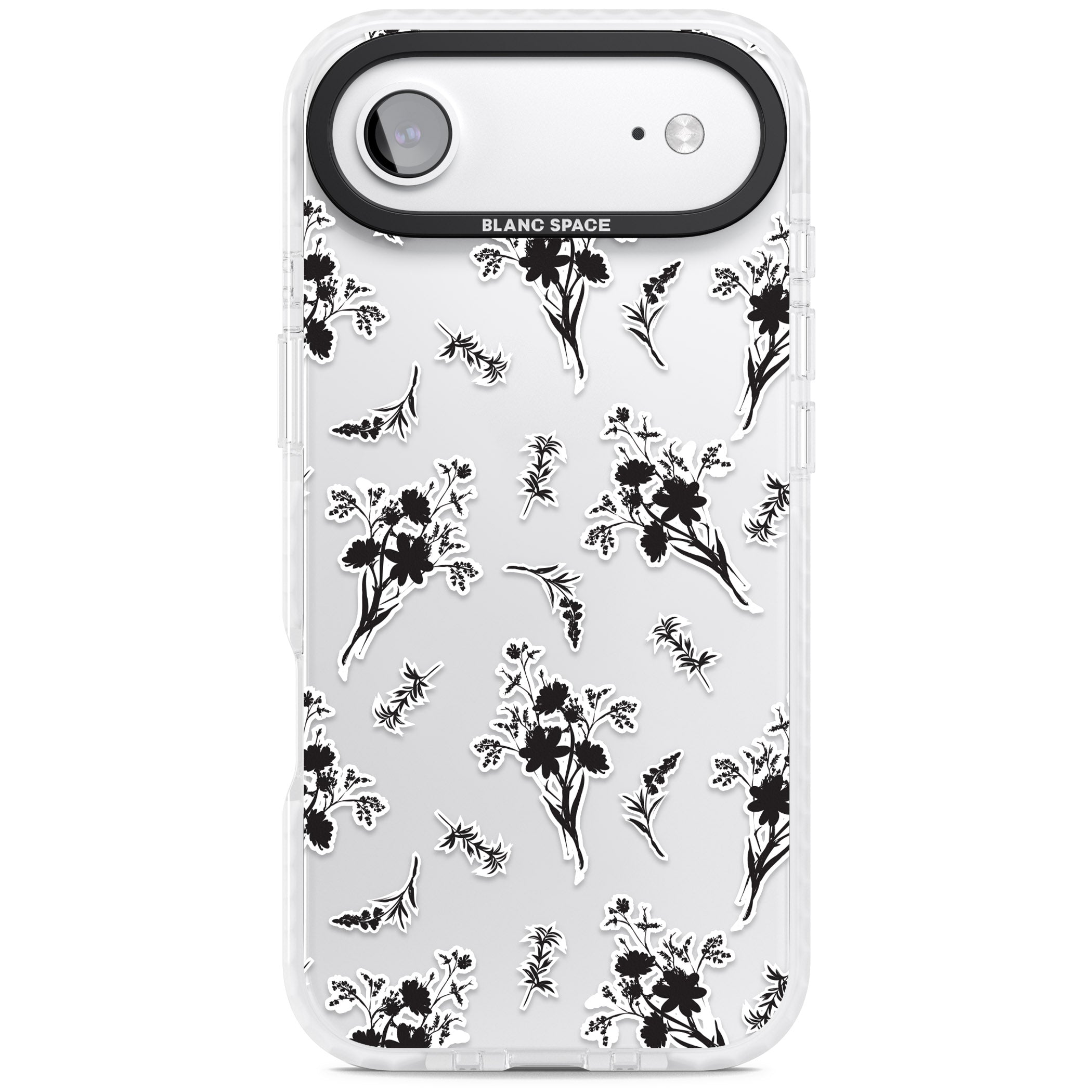 Black Sticker Wildflowers iPhone 17 Air Impact Clear Phone Case