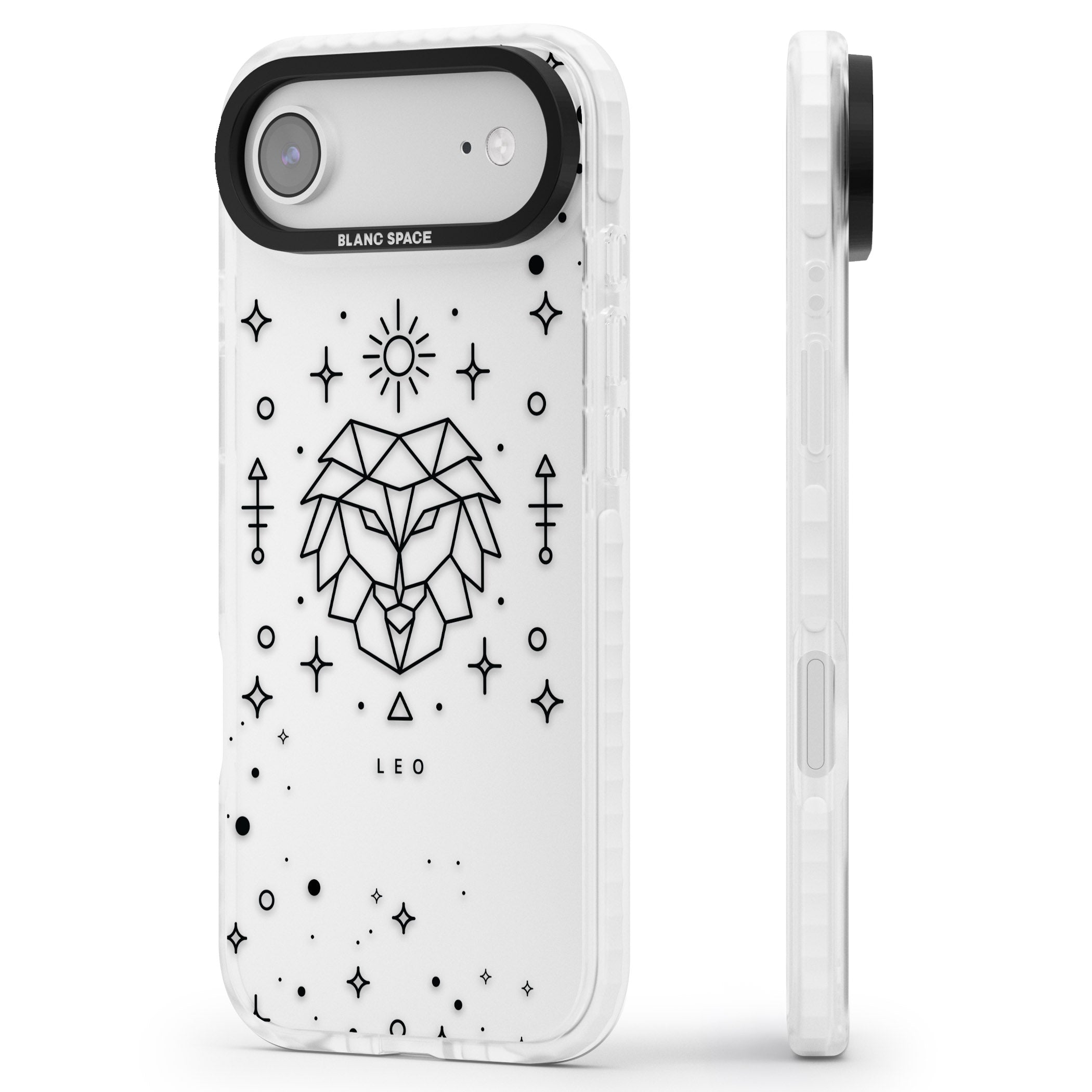 Leo Zodiac iPhone 17 Air Impact Clear Phone Case Side Profile
