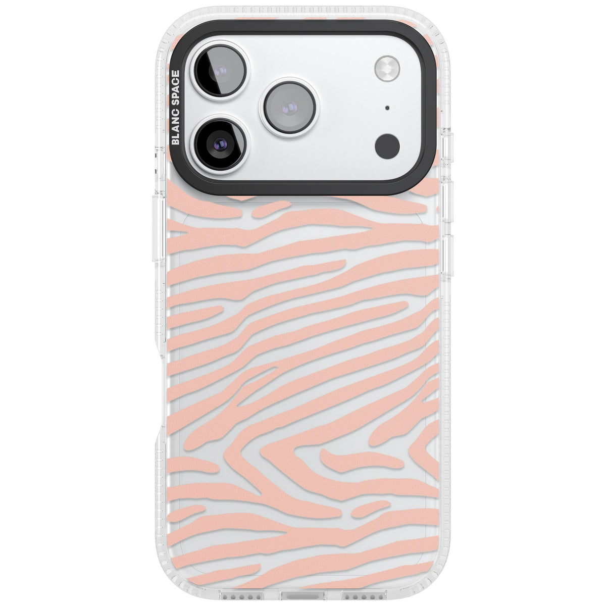 Horizontal Zebra Stripes Transparent Animal Print iPhone 17 Pro Impact Air Clear Phone Case front