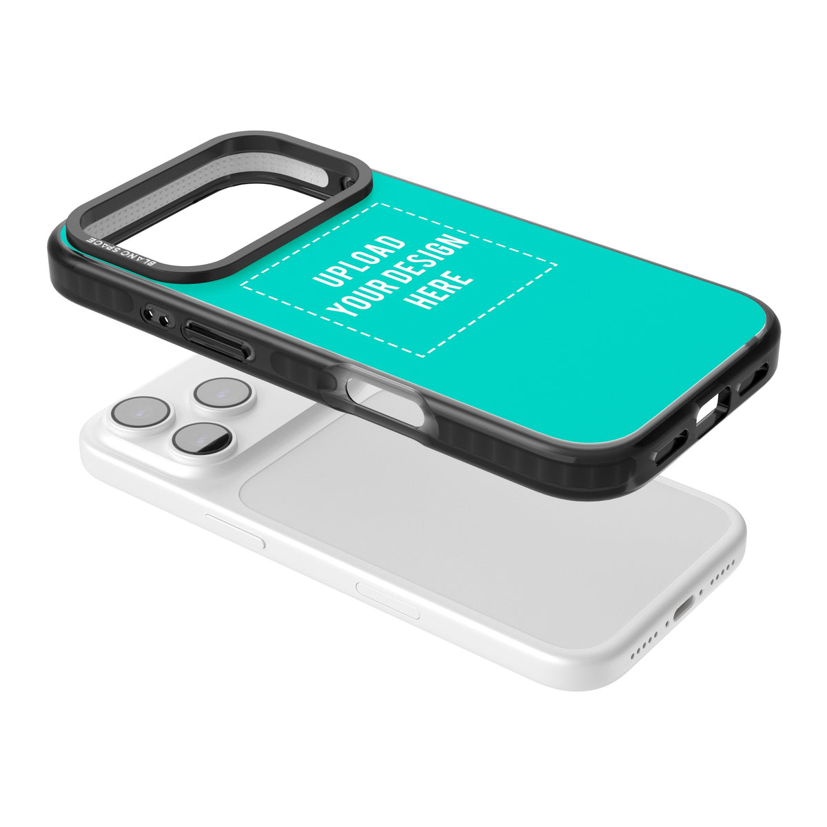 Personalised Your Own Design iPhone 17 Pro Impact Black Phone Case angled