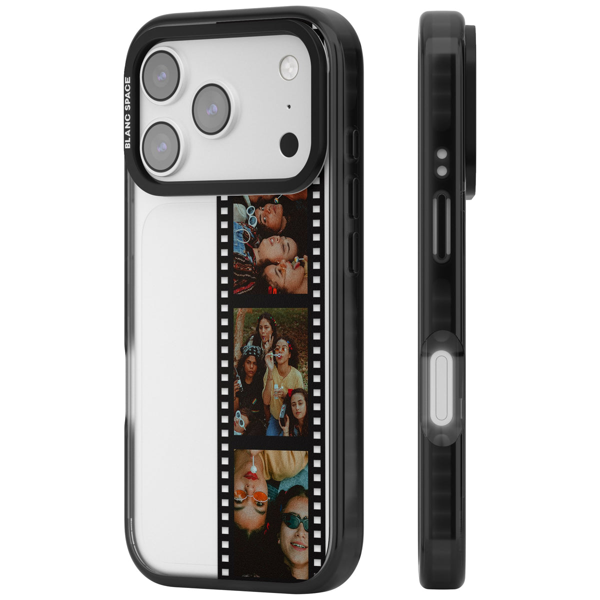 Personalised Photo Film Strip iPhone 17 Pro Impact Black Phone Case side