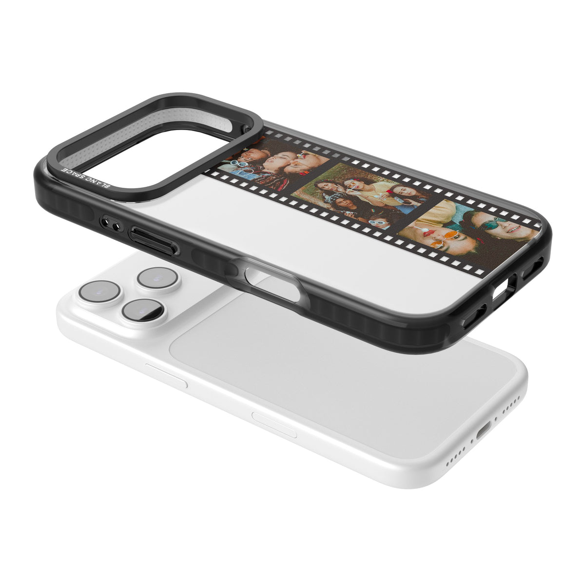 Personalised Photo Film Strip iPhone 17 Pro Impact Black Phone Case angled