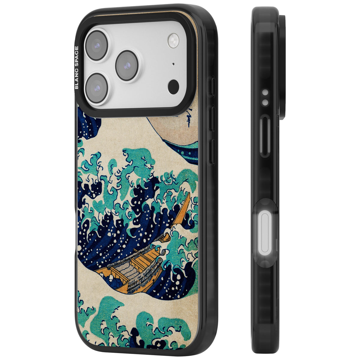 The Great Wave By Katsushika Hokusai iPhone 17 Pro Impact Black Phone Case side