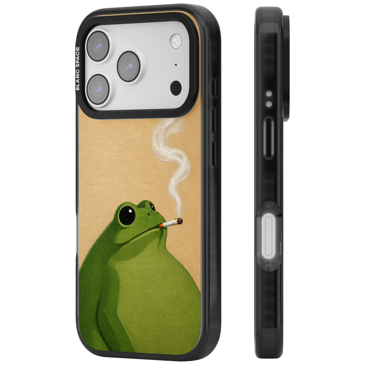 The Smoking Frog iPhone 17 Pro Impact Black Phone Case side