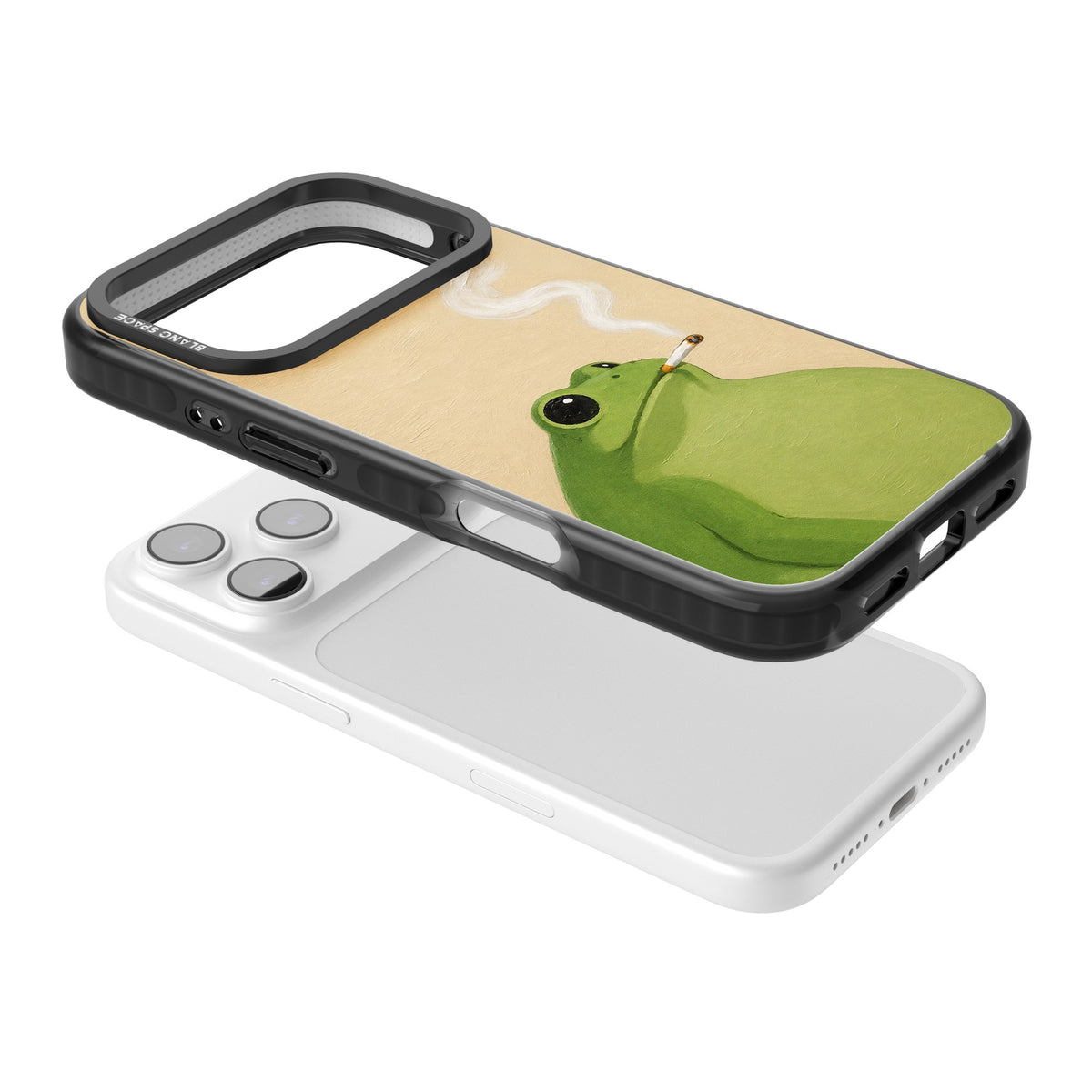 The Smoking Frog iPhone 17 Pro Impact Black Phone Case angled