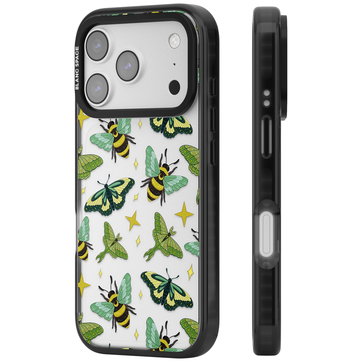 Bees and Moths iPhone 17 Pro Impact Black Phone Case side