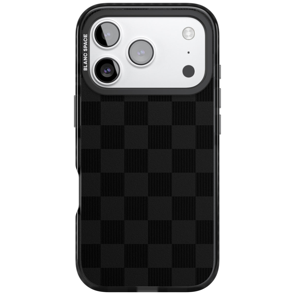 Black Checkered iPhone 17 Pro Impact Black Phone Case front