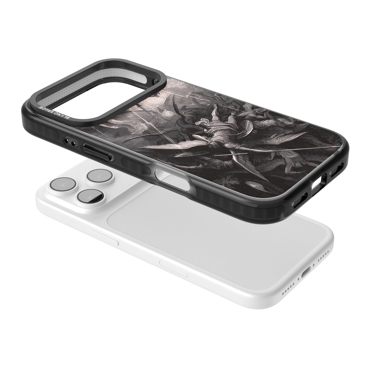 Paradise Lost iPhone 17 Pro Impact Black Phone Case angled