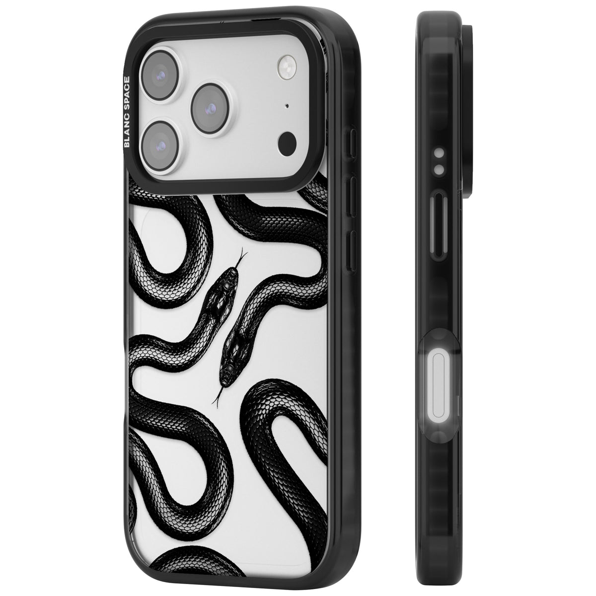 Black Kingsnake iPhone 17 Pro Impact Black Phone Case side