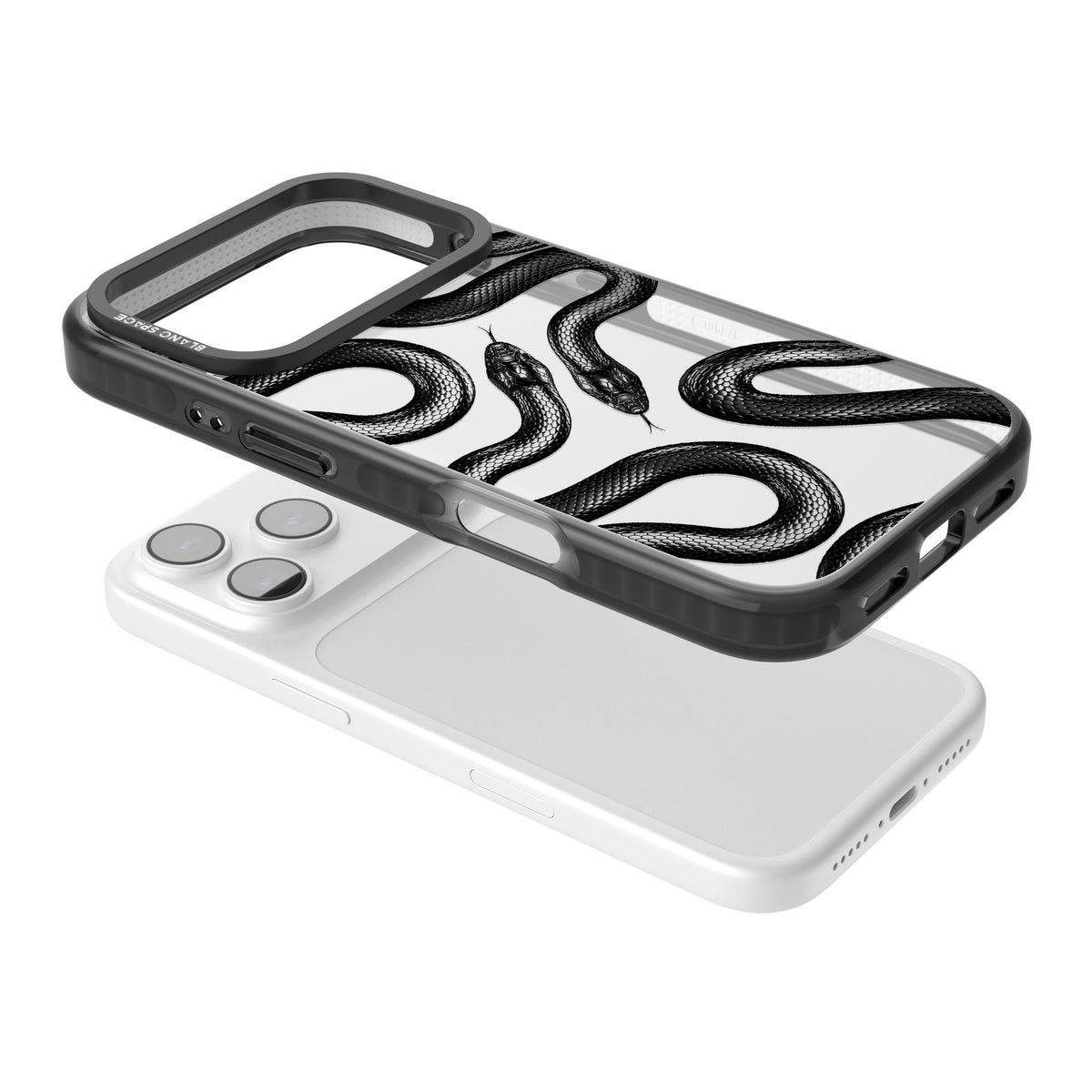 Black Kingsnake iPhone 17 Pro Impact Black Phone Case angled
