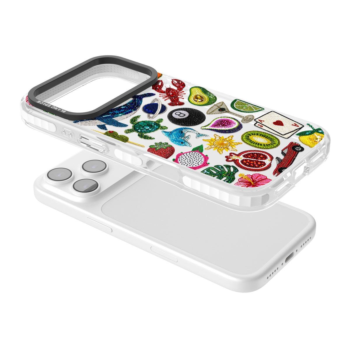 Beaded Mix iPhone 17 Pro Impact Clear Phone Case angled