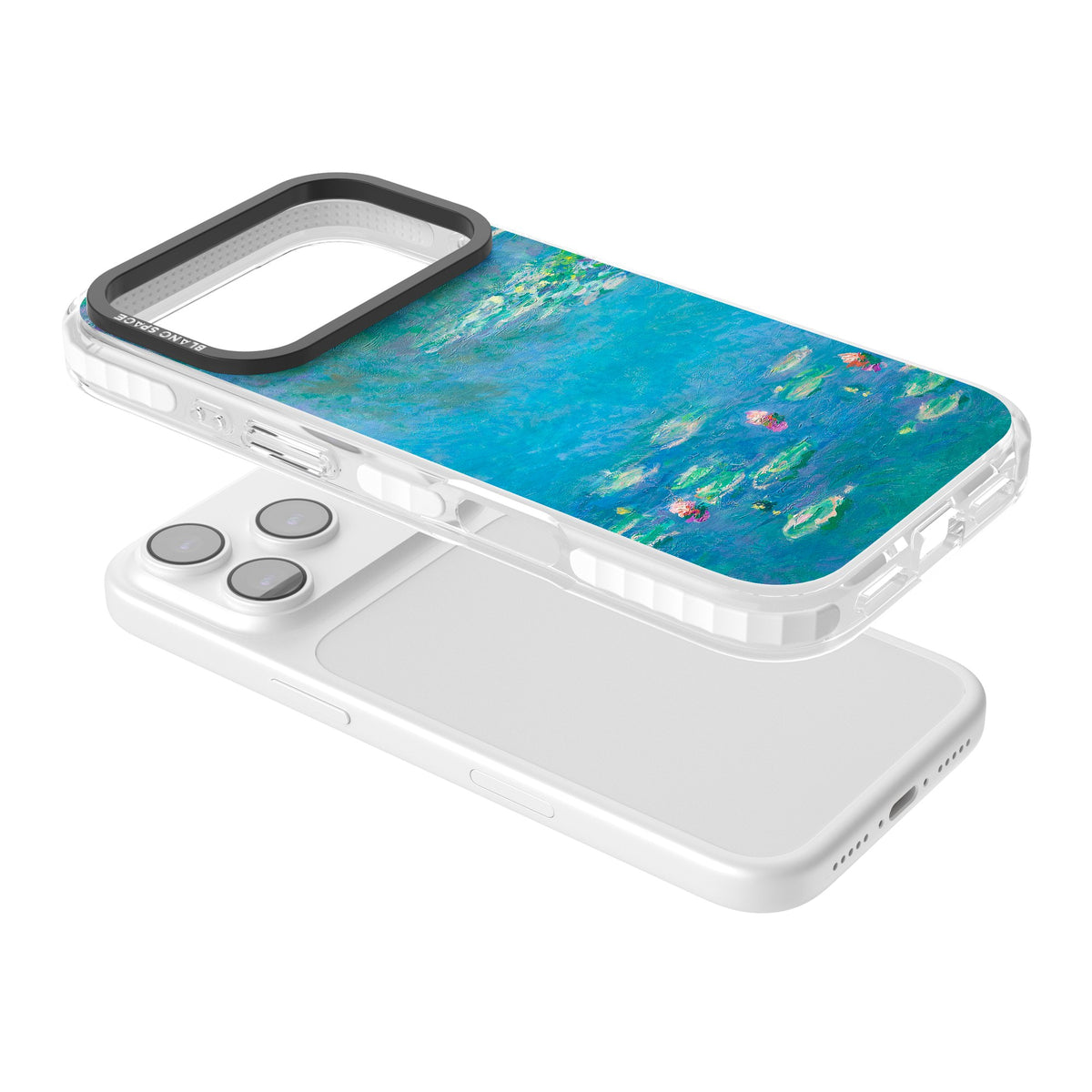 Water Lilies iPhone 17 Pro Impact Clear Phone Case angled