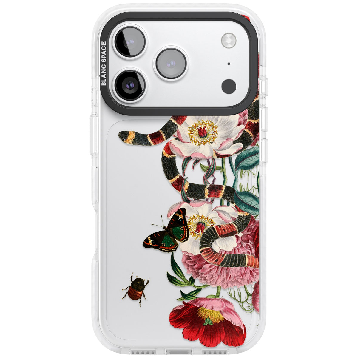 Floral Snake iPhone 17 Pro Impact Clear Phone Case front