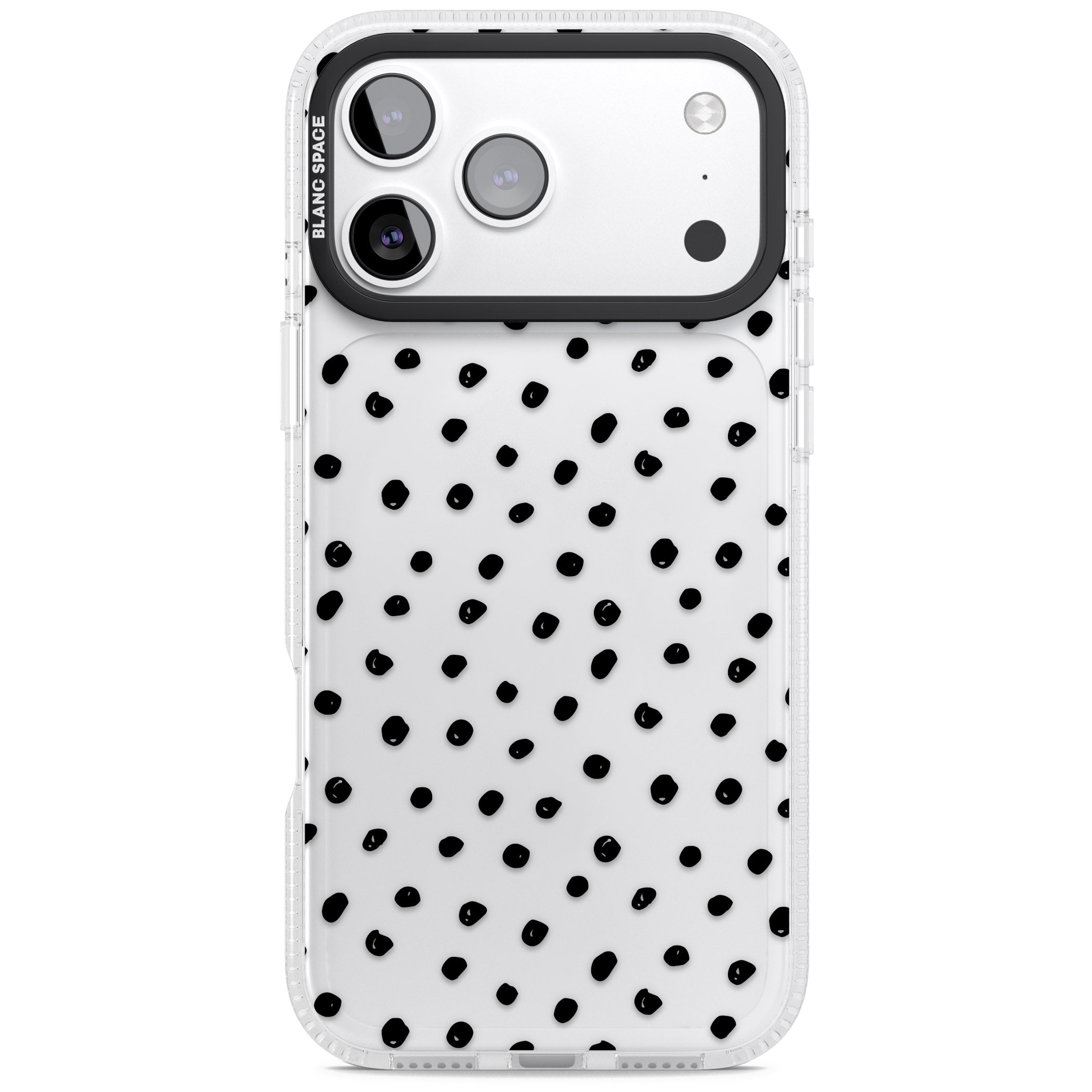 Messy Black Dot Pattern iPhone 17 Pro Impact Air Clear Phone Case