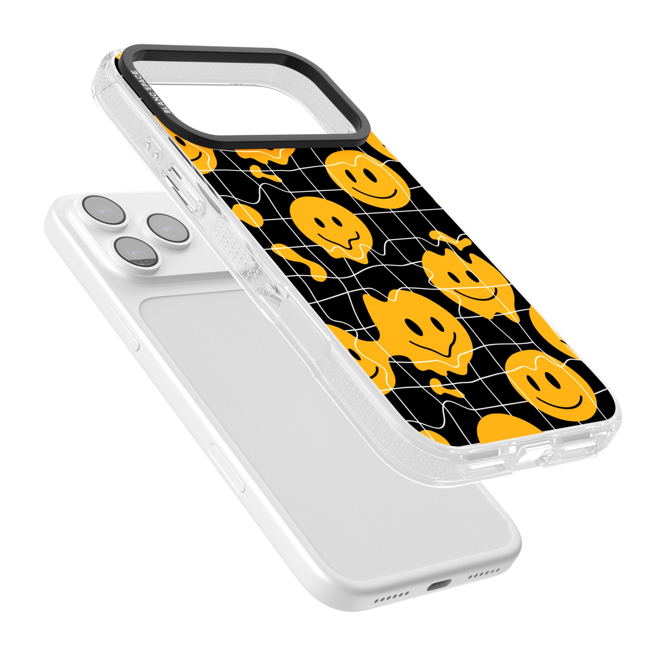 Acid Face Grid Pattern iPhone 17 Pro Impact Air Clear Phone Case Colours