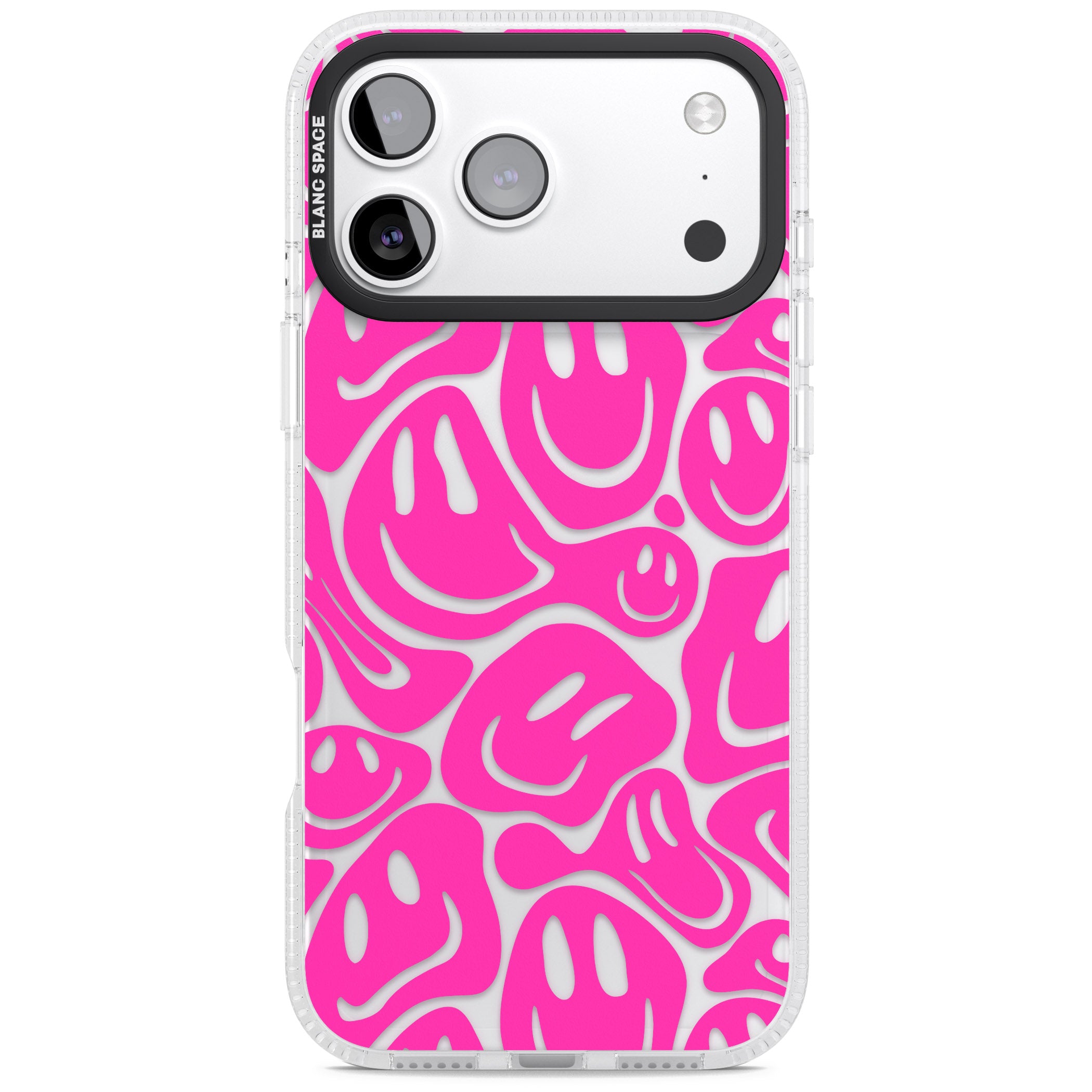 Pink Acid Faces iPhone 17 Pro Impact Air Clear Phone Case