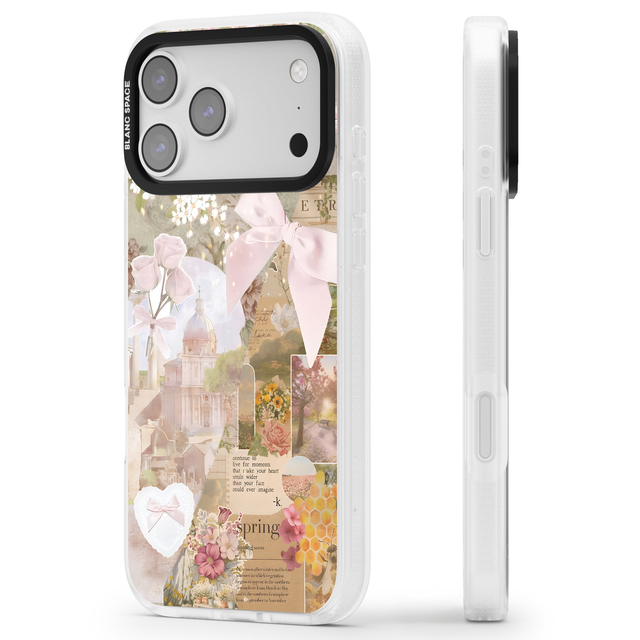 Coquette Collage iPhone 17 Pro Impact Air Clear Phone Case Side Profile
