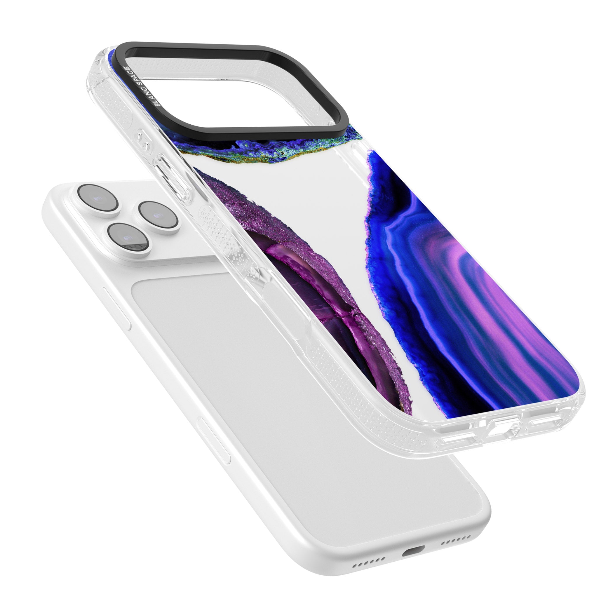 Violet Agate Slice iPhone 17 Pro Impact Air Clear Phone Case Colours