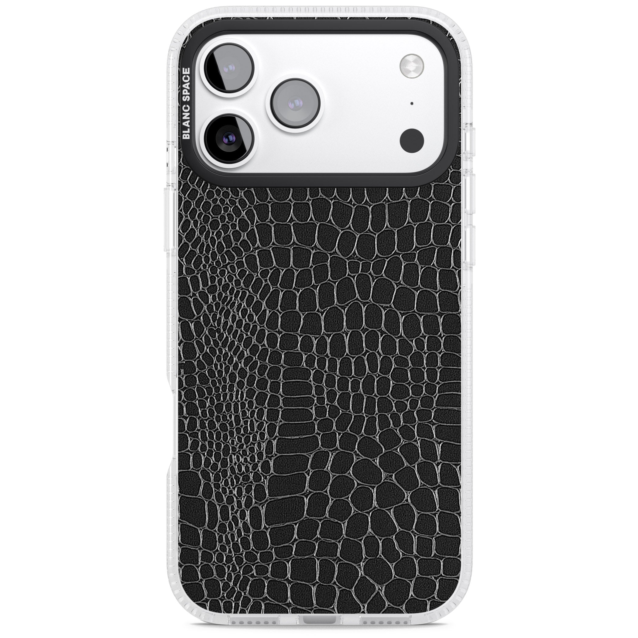 Black Snakeskin iPhone 17 Pro Max Impact Air Clear Phone Case