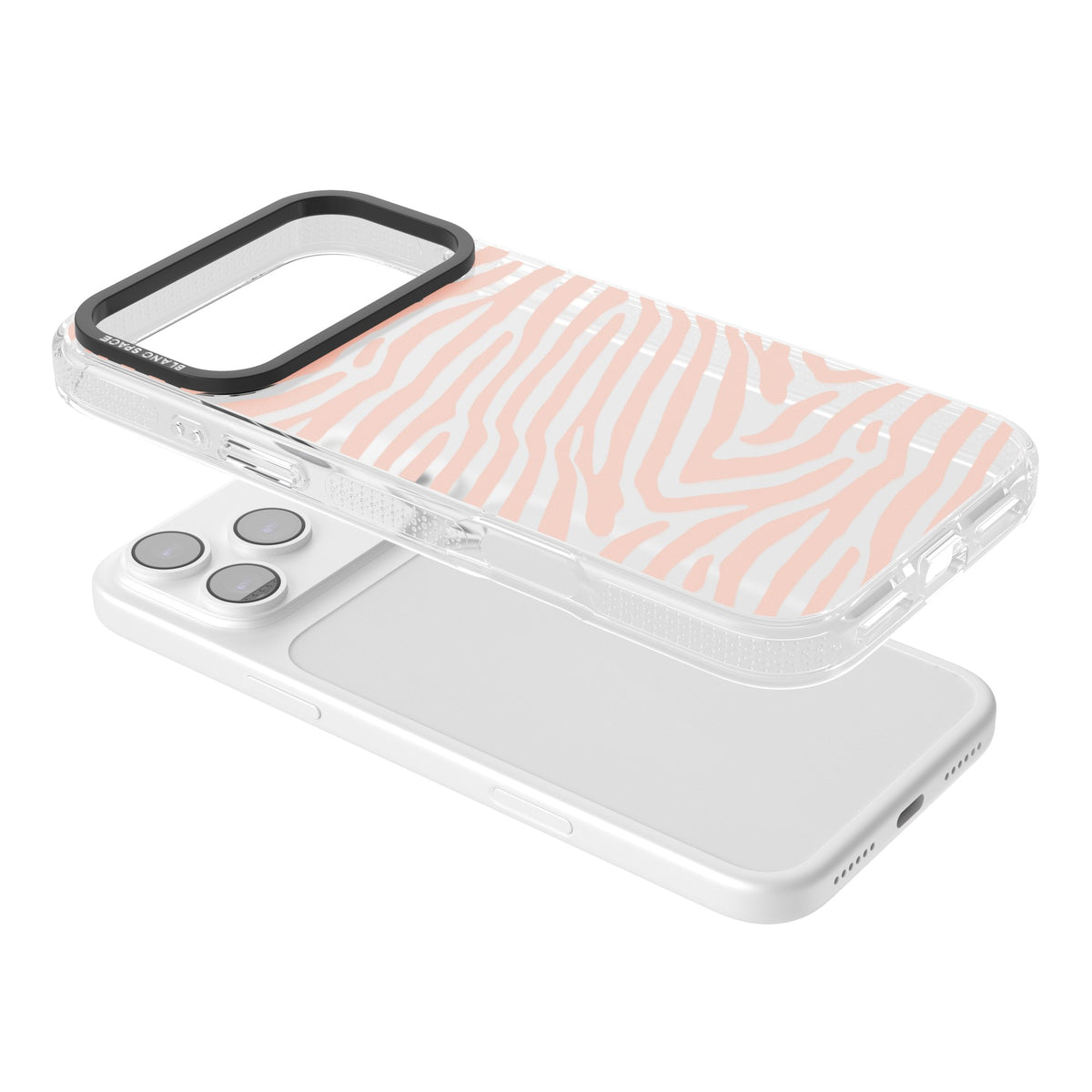 Horizontal Zebra Stripes Transparent Animal Print iPhone 17 Pro Max Impact Air Clear Phone Case angled