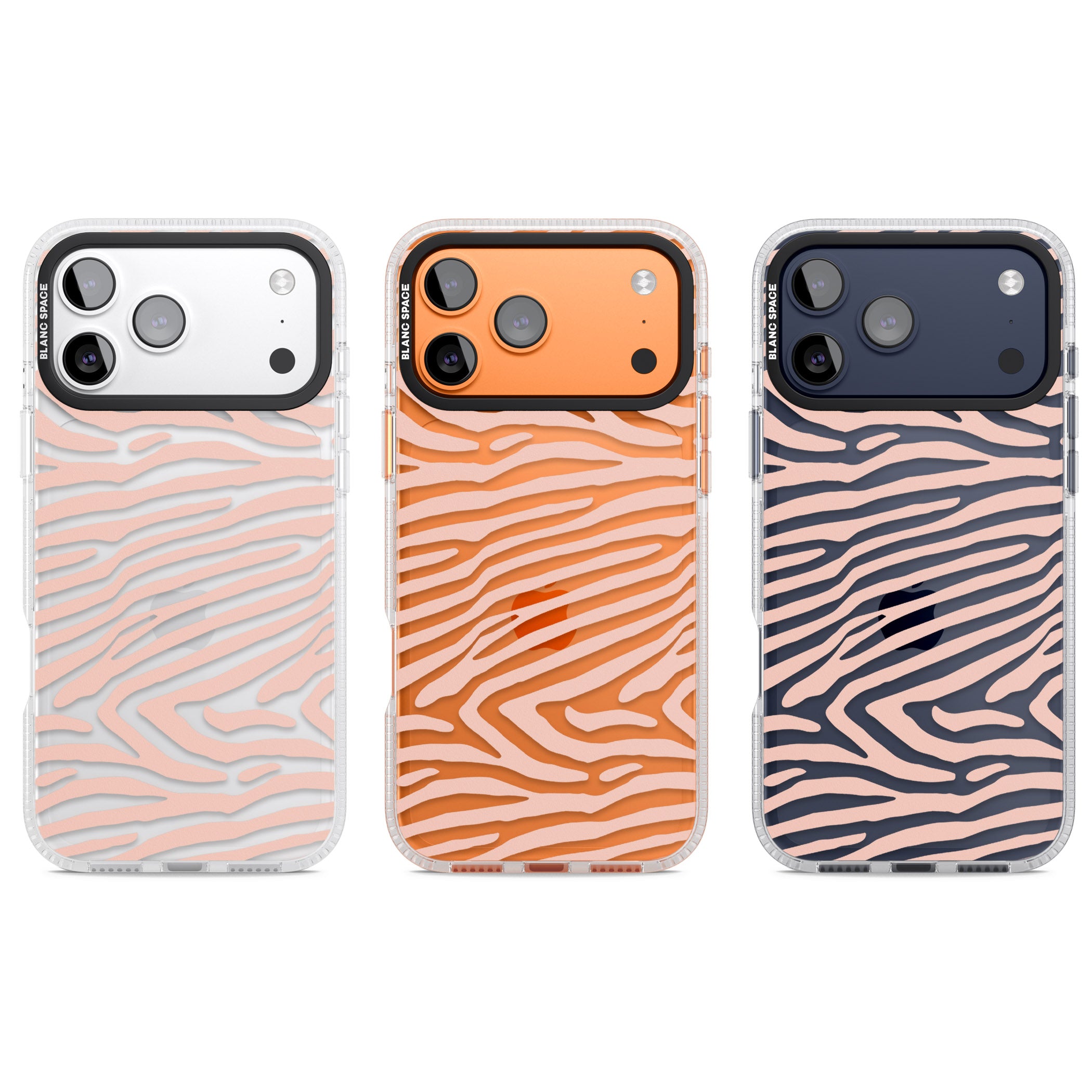 Horizontal Zebra Stripes Transparent Animal Print iPhone 17 Pro Impact Air Clear Phone Case APT Impact Protection
