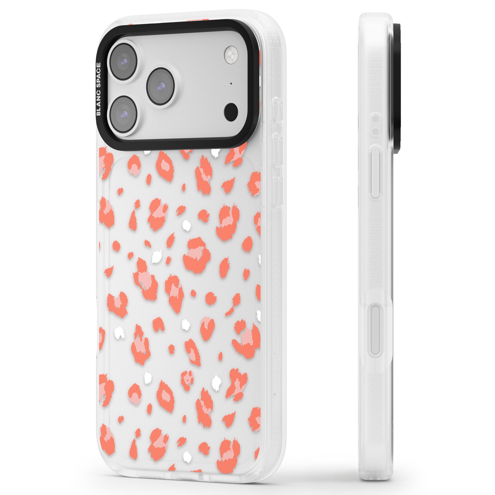 Two Colour Jaguar Transparent Animal Print iPhone 17 Pro Impact Air Clear Phone Case Side Profile