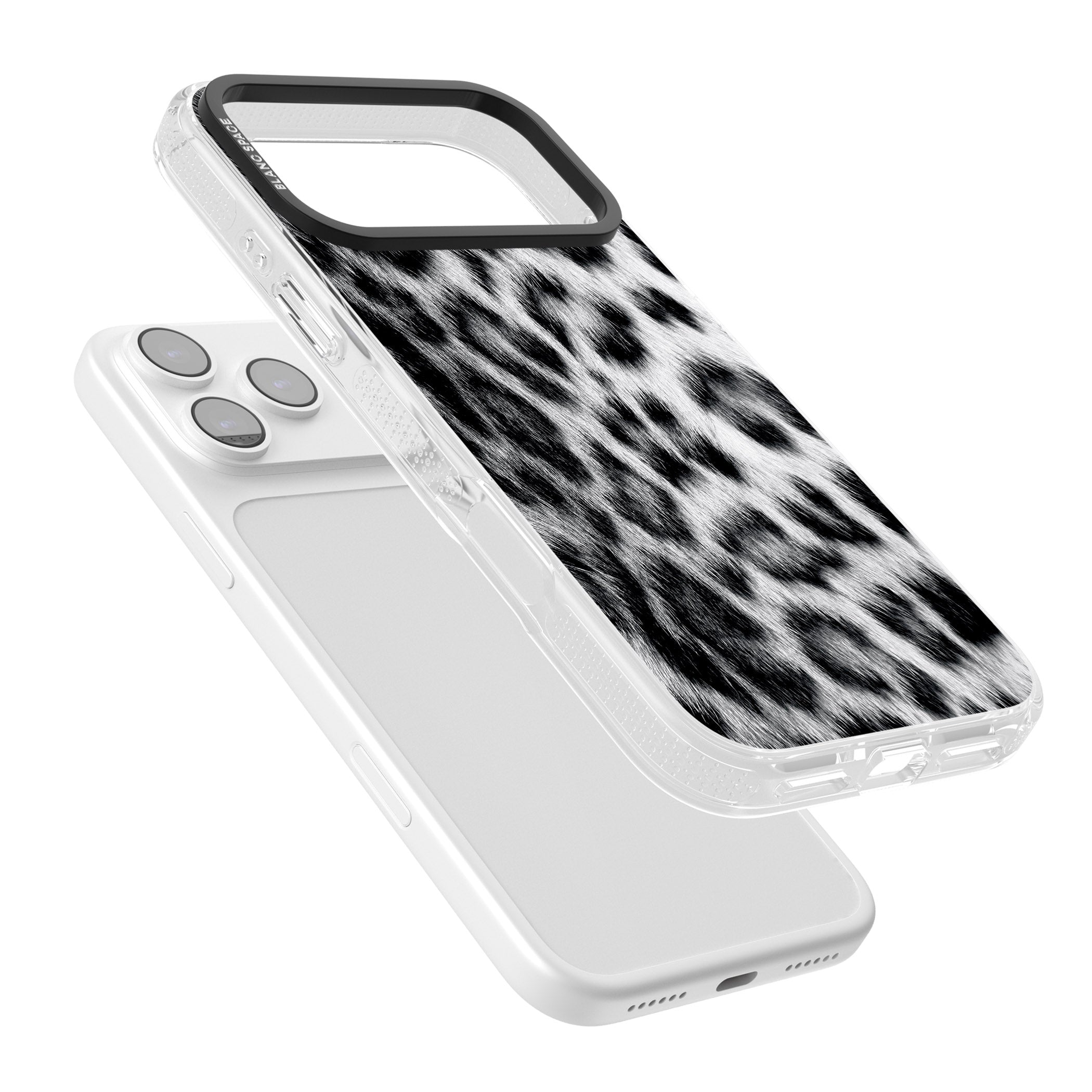 Animal Fur Pattern Snow Leopard iPhone 17 Pro Impact Air Clear Phone Case Colours