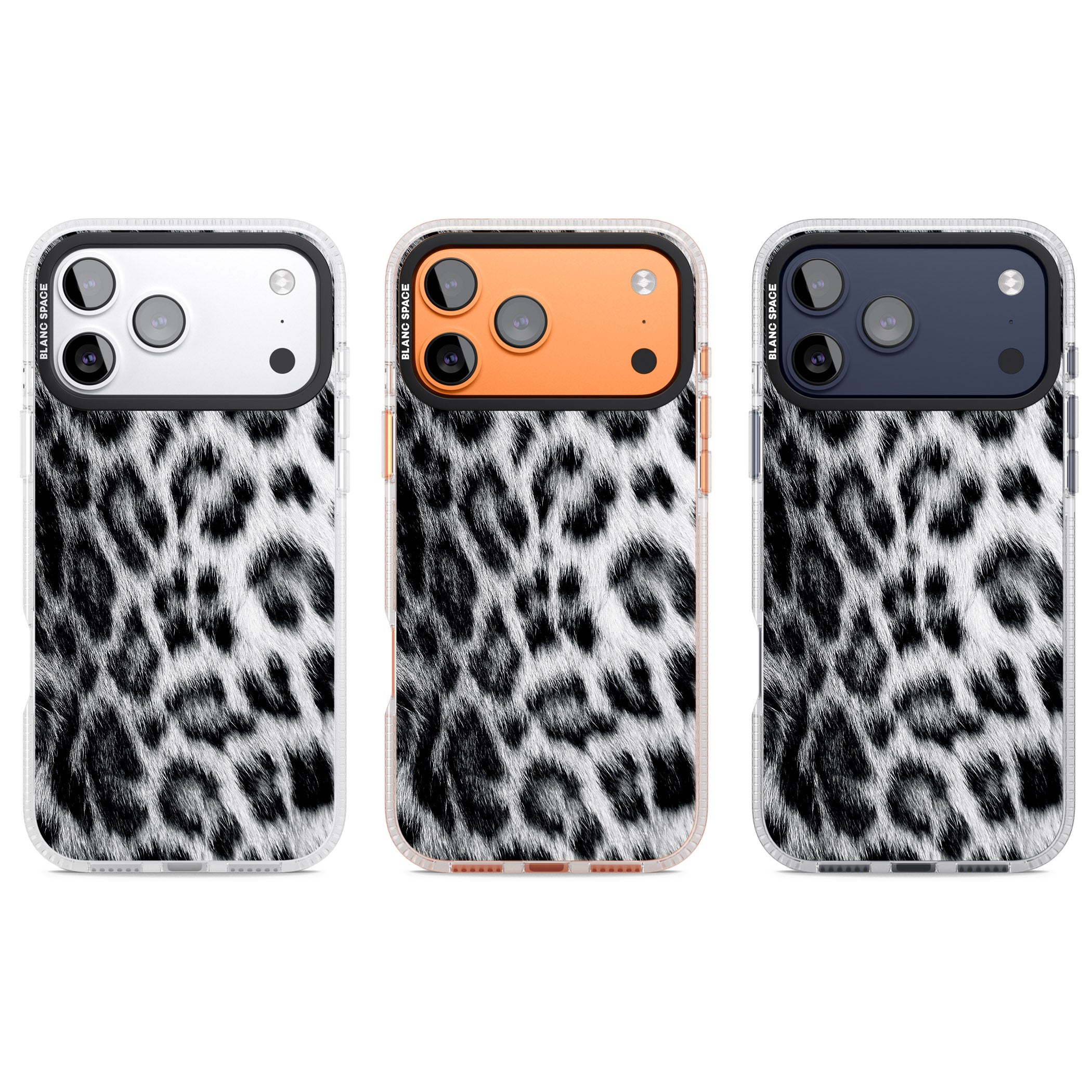 Animal Fur Pattern Snow Leopard iPhone 17 Pro Impact Air Clear Phone Case APT Impact Protection