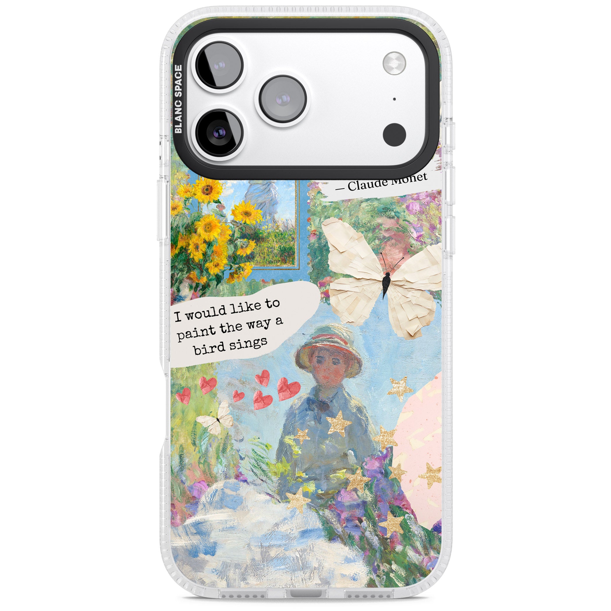 Monet 'Way A Bird Sings' Collage iPhone 17 Pro Impact Air Clear Phone Case