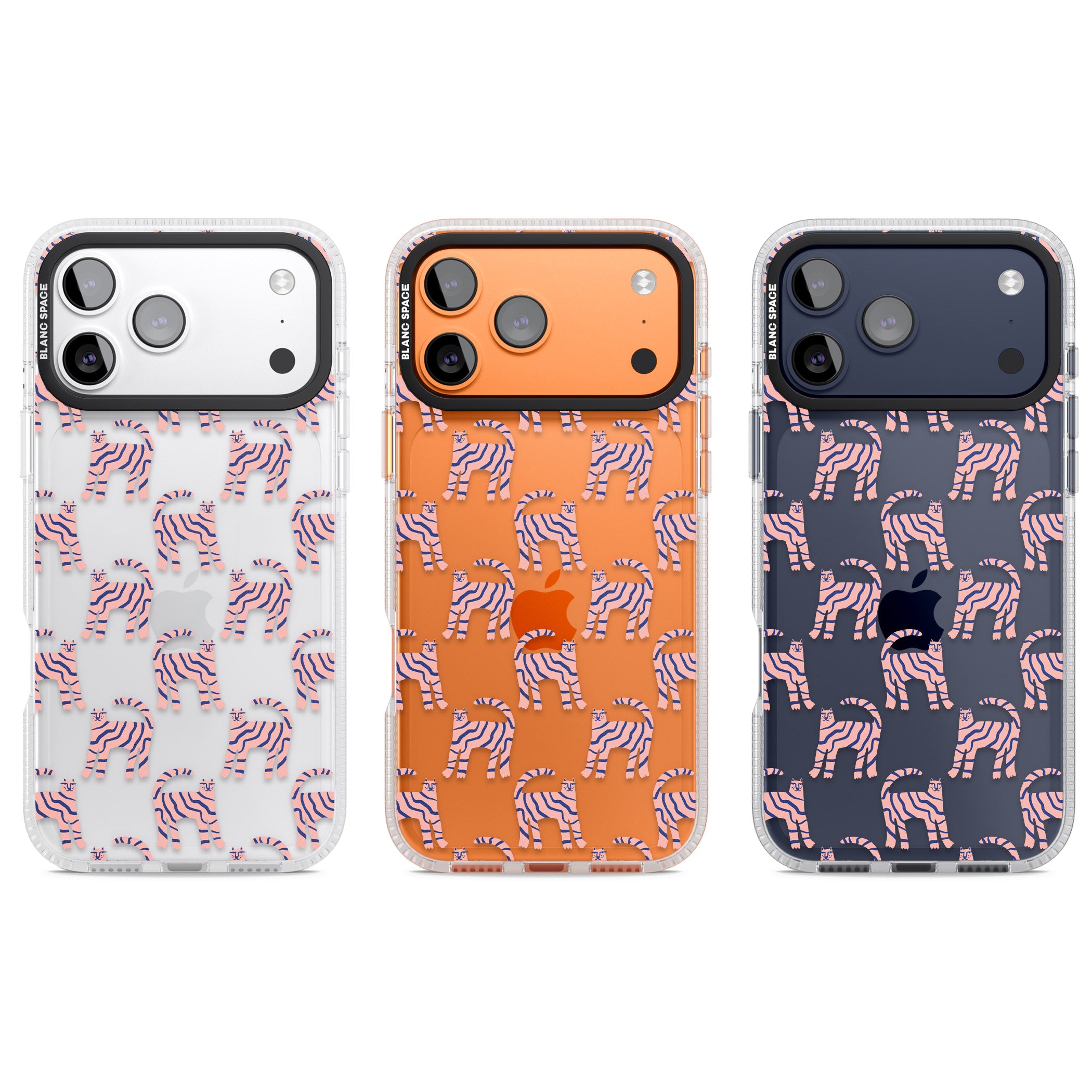 Pink And Blue Cat Pattern iPhone 17 Pro Impact Air Clear Phone Case APT Impact Protection