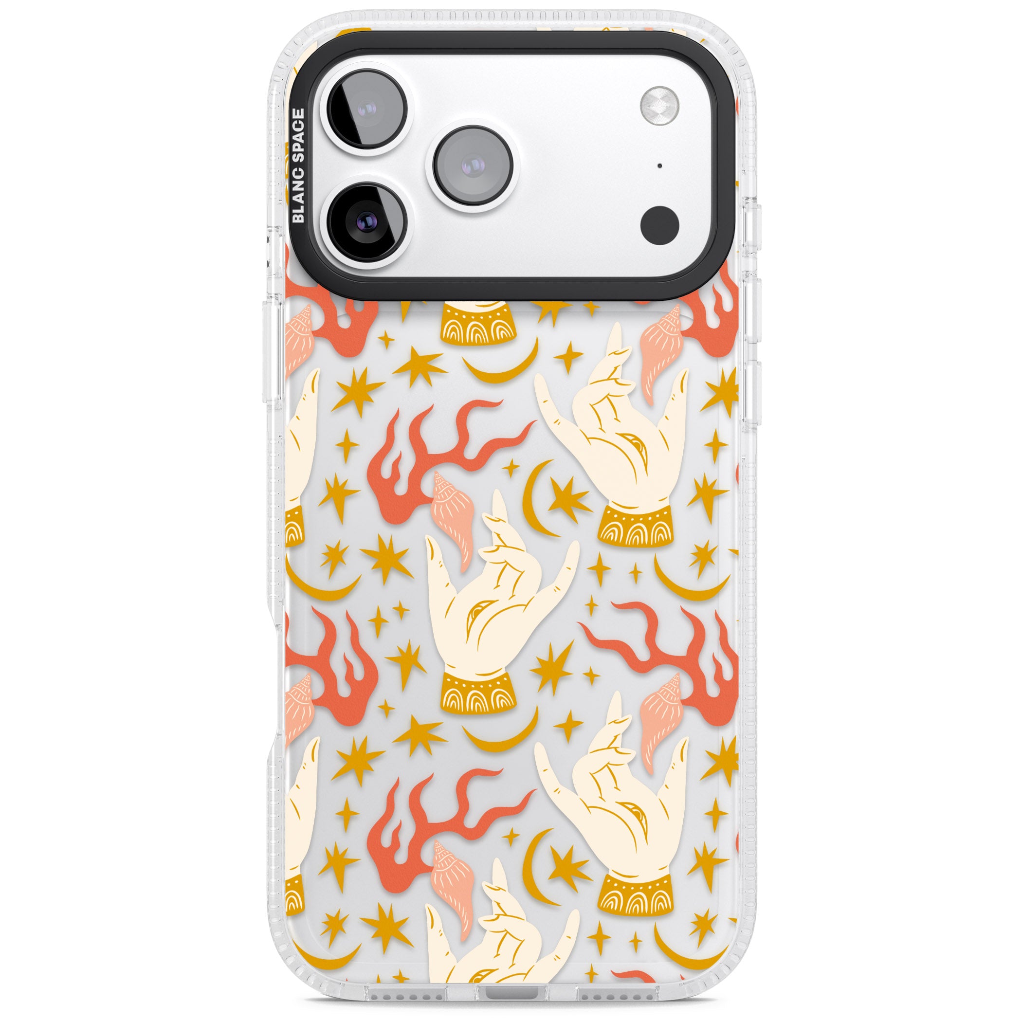 Hand Watcher Pattern iPhone 17 Pro Impact Air Clear Phone Case