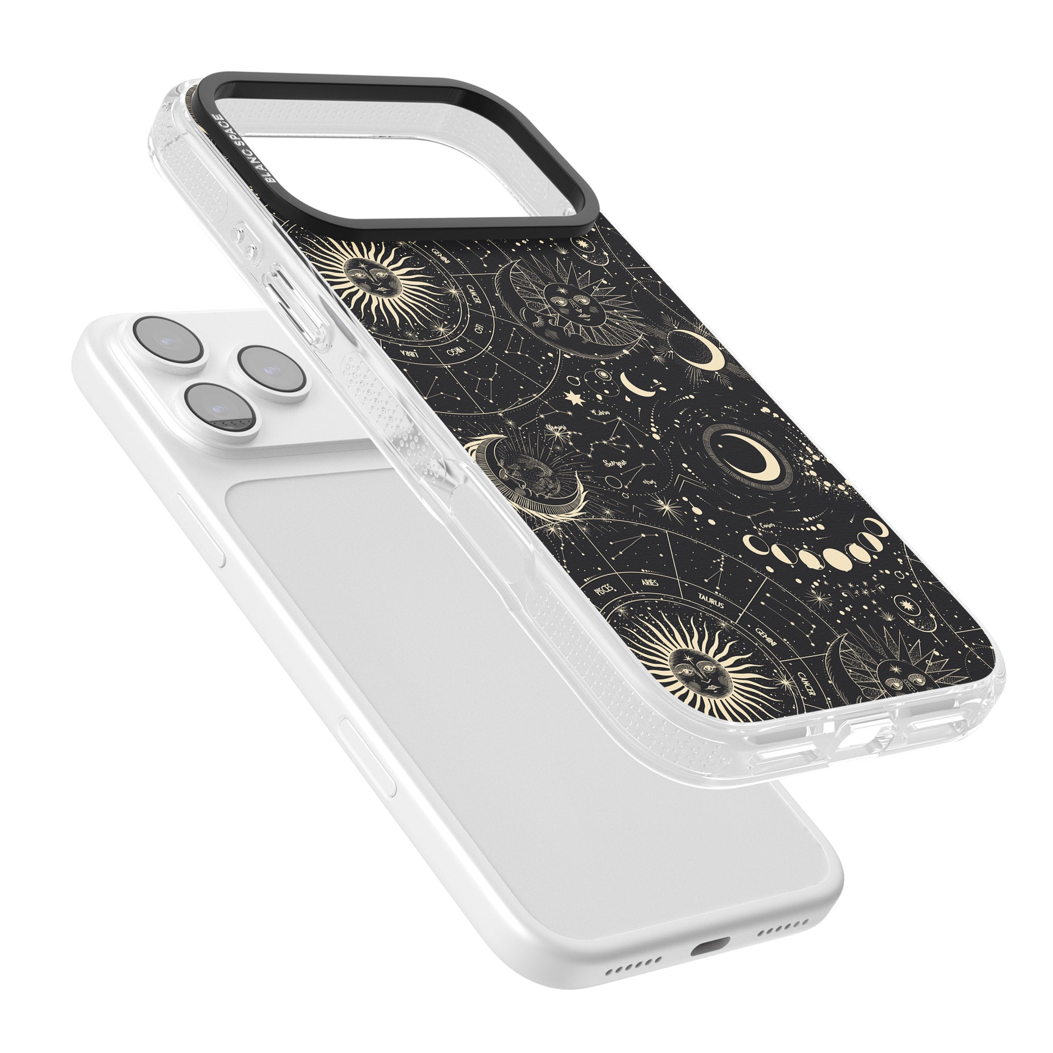 Celestial Suns, Moons & Zodiacs iPhone 17 Pro Impact Air Clear Phone Case Colours