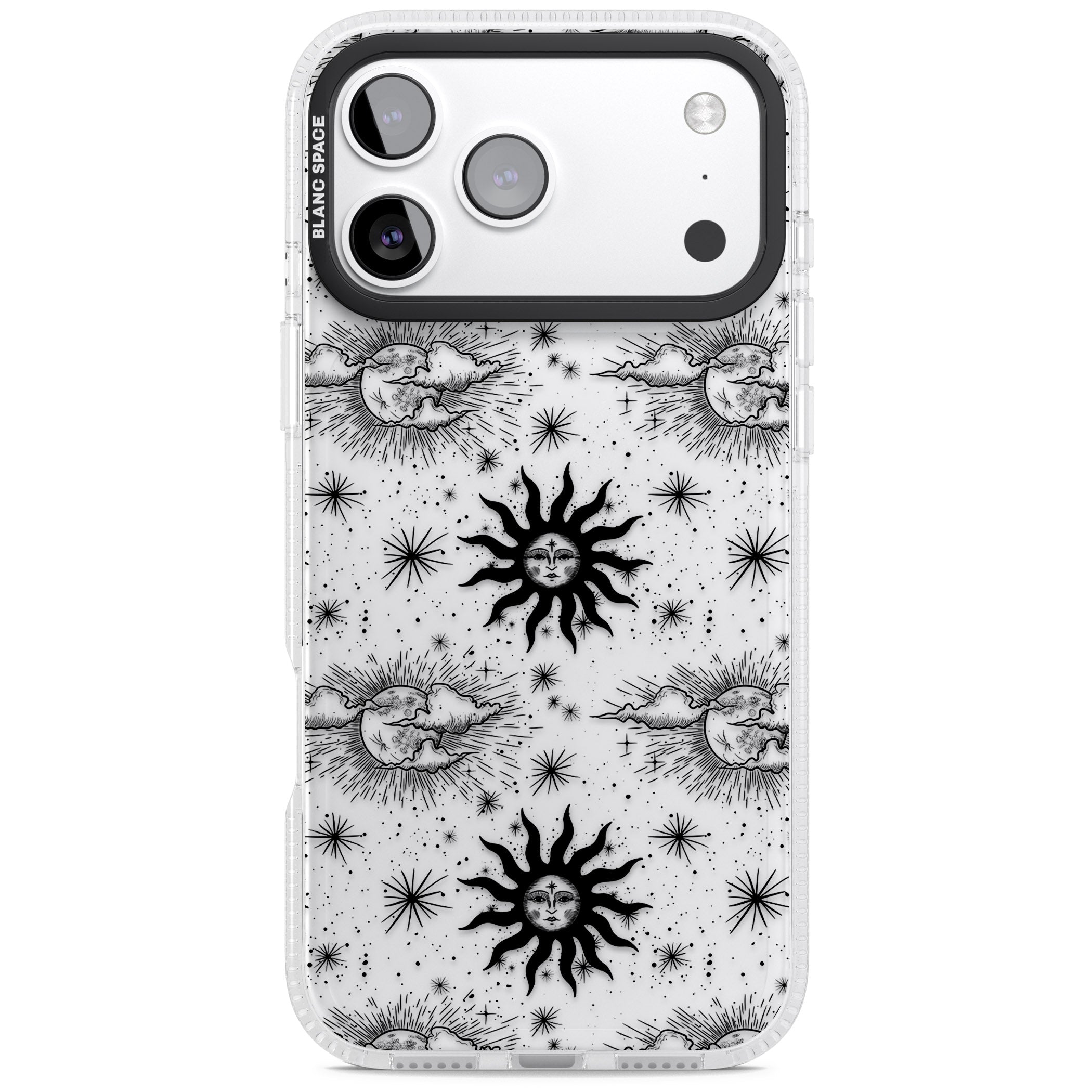 Vintage Sun & Moon iPhone 17 Pro Impact Air Clear Phone Case